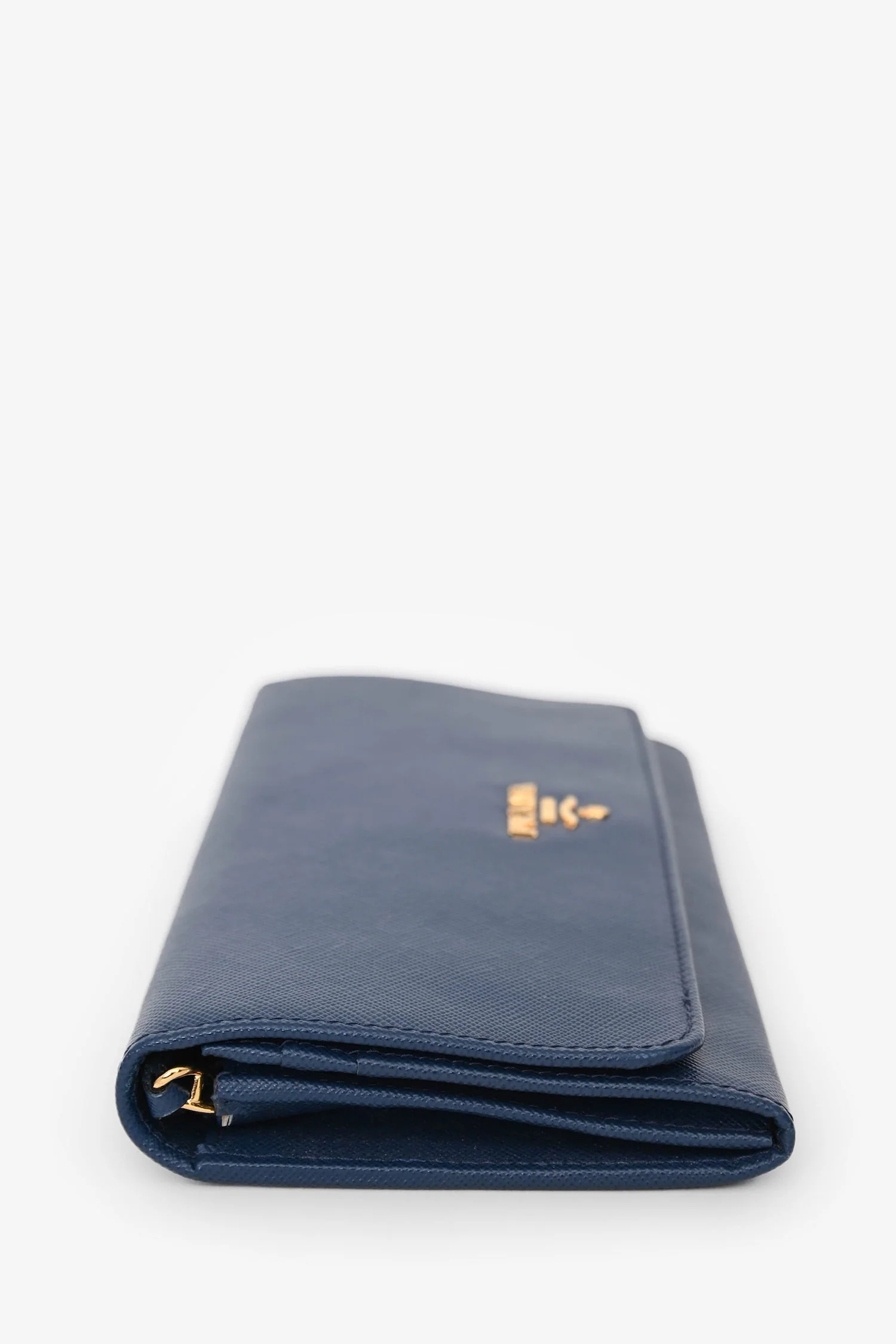 Prada 2013 Blue Saffiano Wallet On Chain - Image 3