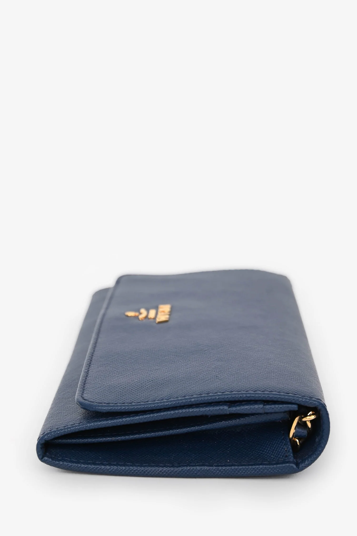 Prada 2013 Blue Saffiano Wallet On Chain - Image 4