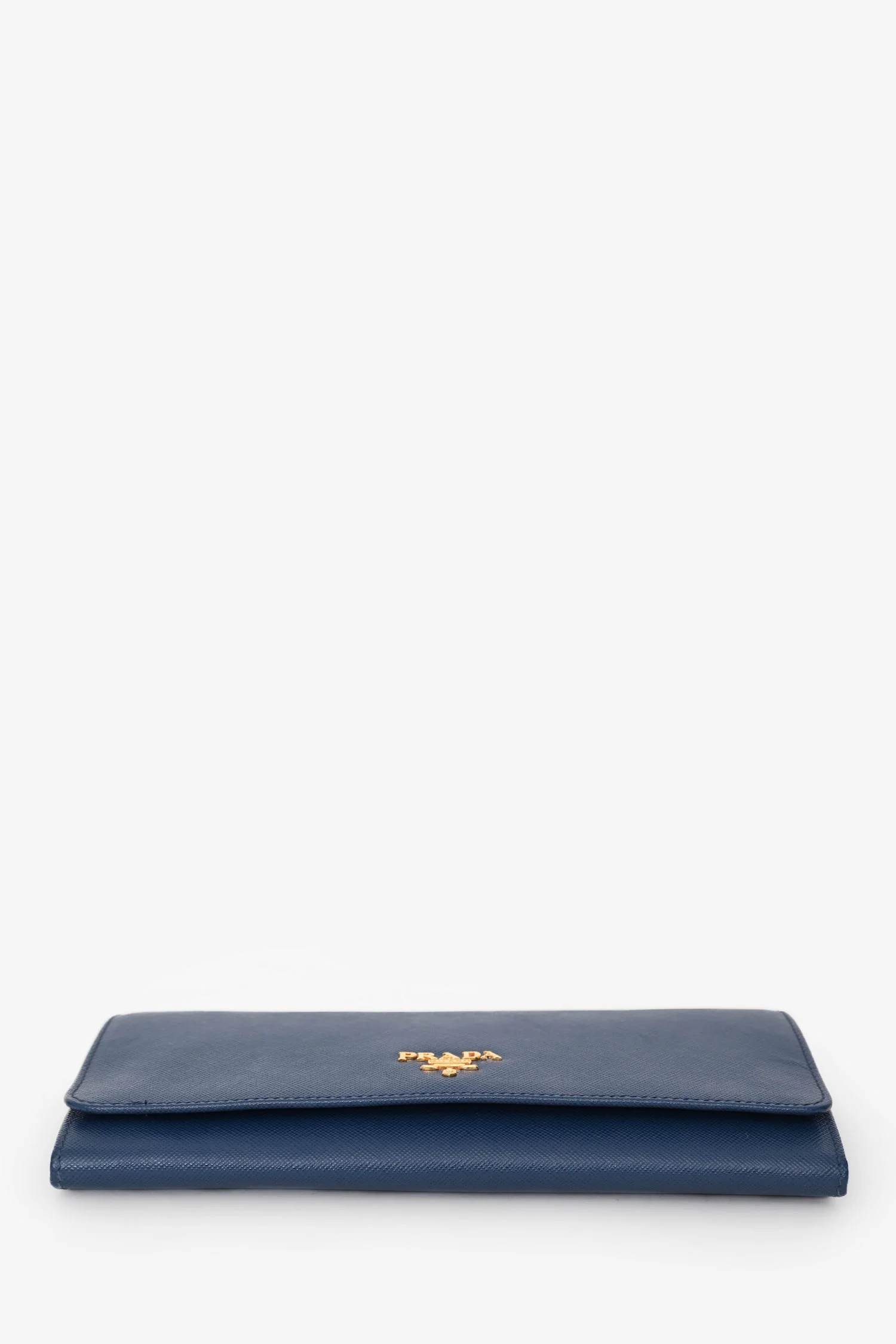 Prada 2013 Blue Saffiano Wallet On Chain - Image 5
