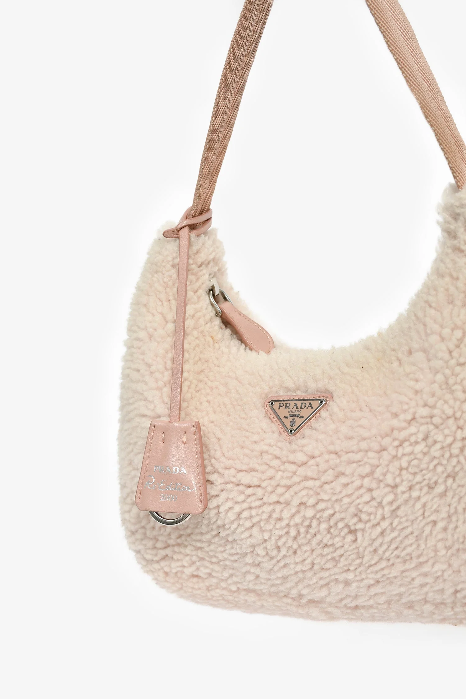 Prada Beige Re-Nylon Re-Edition 2005 Crossbody Bag with Chain & Pouch - Image 9