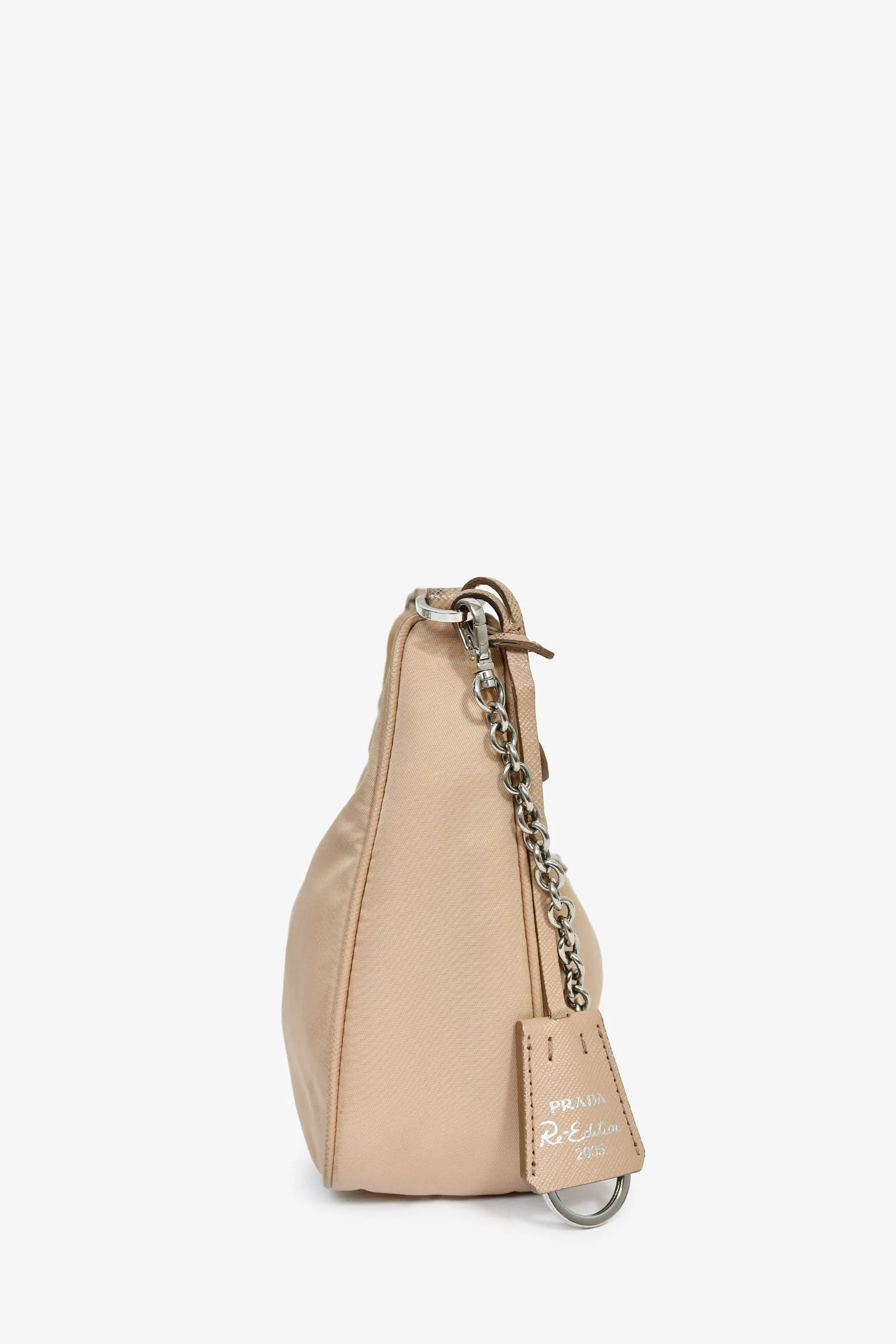 Prada Beige Re-Nylon Re-Edition 2005 Crossbody Bag With Chain & Pouch - Image 3