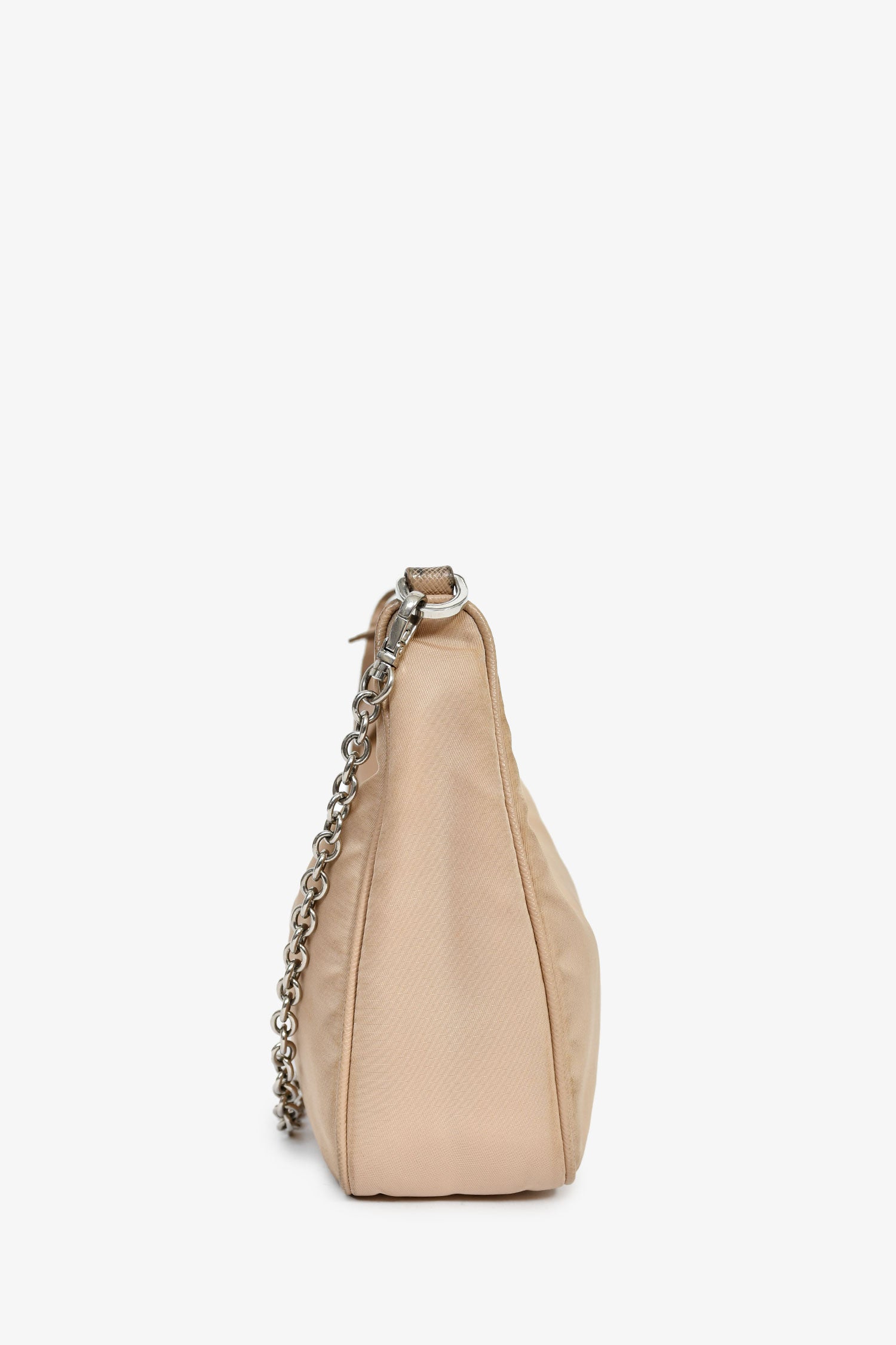 Prada Beige Re-Nylon Re-Edition 2005 Crossbody Bag With Chain & Pouch - Image 4