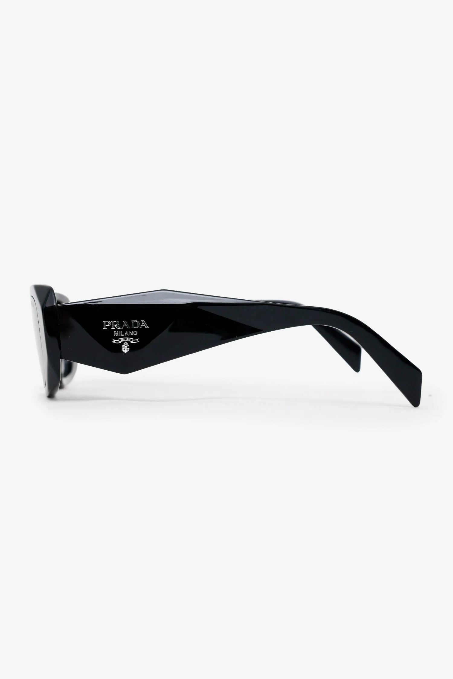 Prada Black Acrylic Logo Rectangle Sunglasses - Image 3
