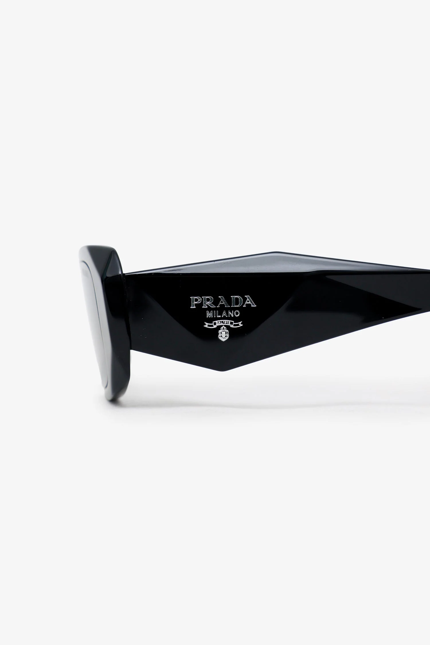 Prada Black Acrylic Logo Rectangle Sunglasses - Image 4