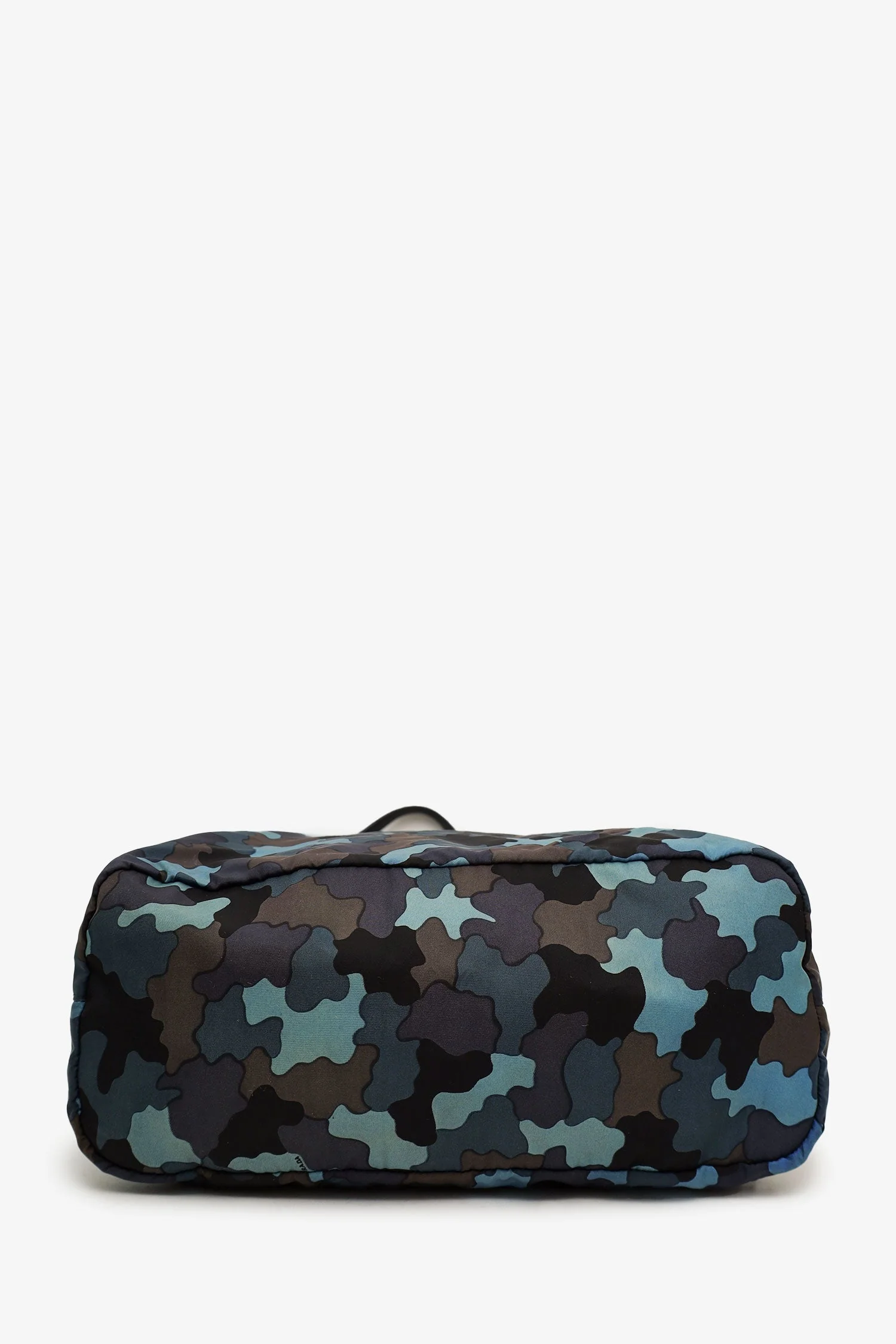 Prada Black/Blue Nylon Tessuto Camouflage Tote With Strap - Image 5