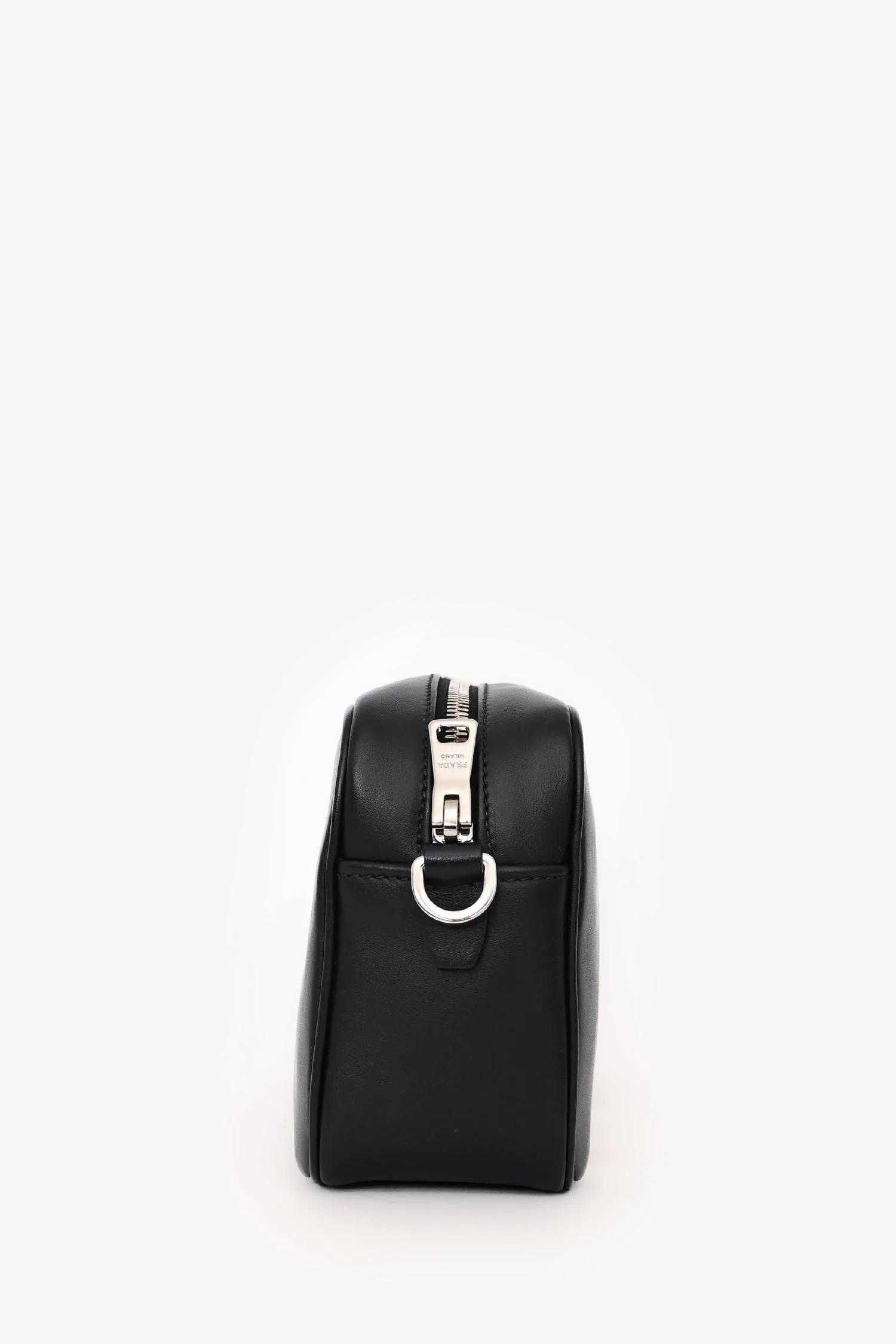 Prada Black Leather Banana Printed Camera Crossbody Bag - Image 3