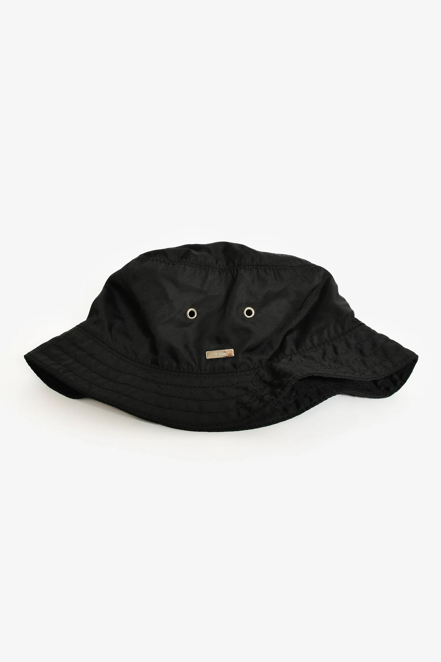 Prada Black Nylon Bucket Hat Size M - Image 4