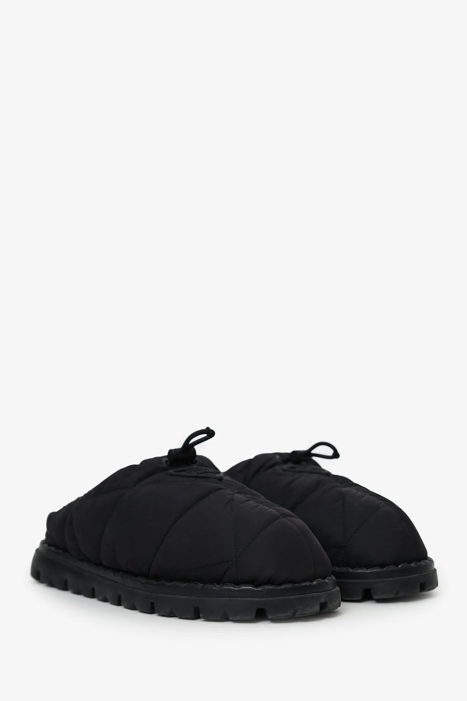 Prada Black Nylon Quilted Slipper Mule Size 38 - Image 2