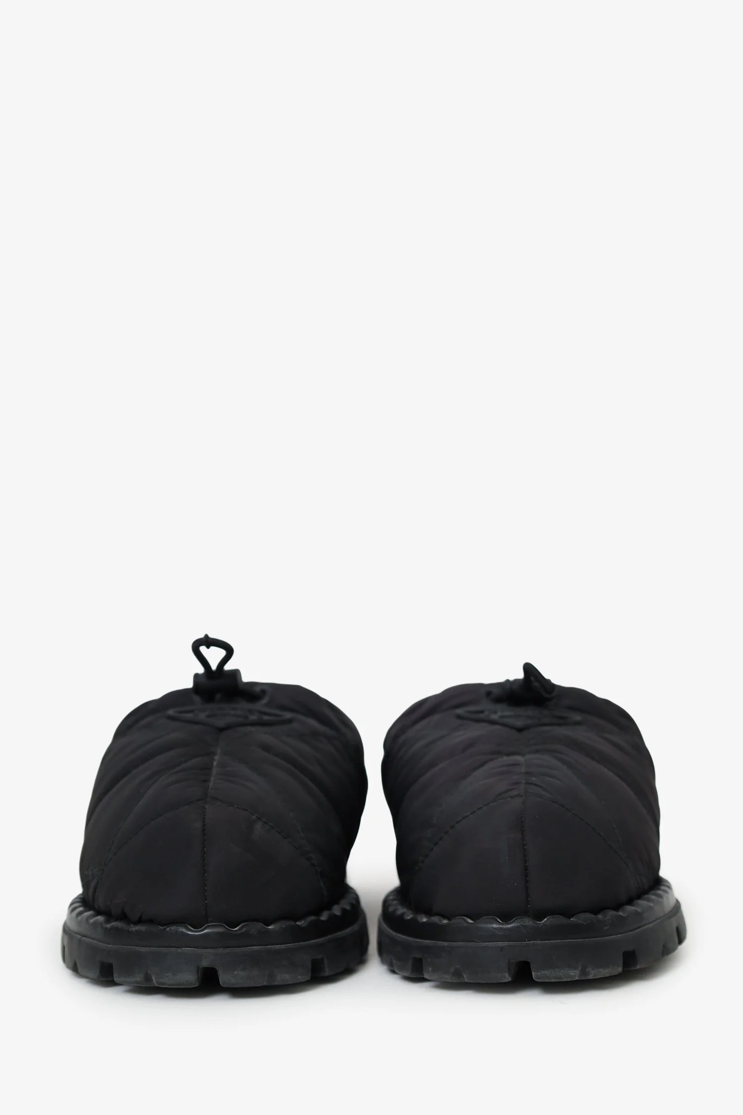 Prada Black Nylon Quilted Slipper Mule Size 38 - Image 3