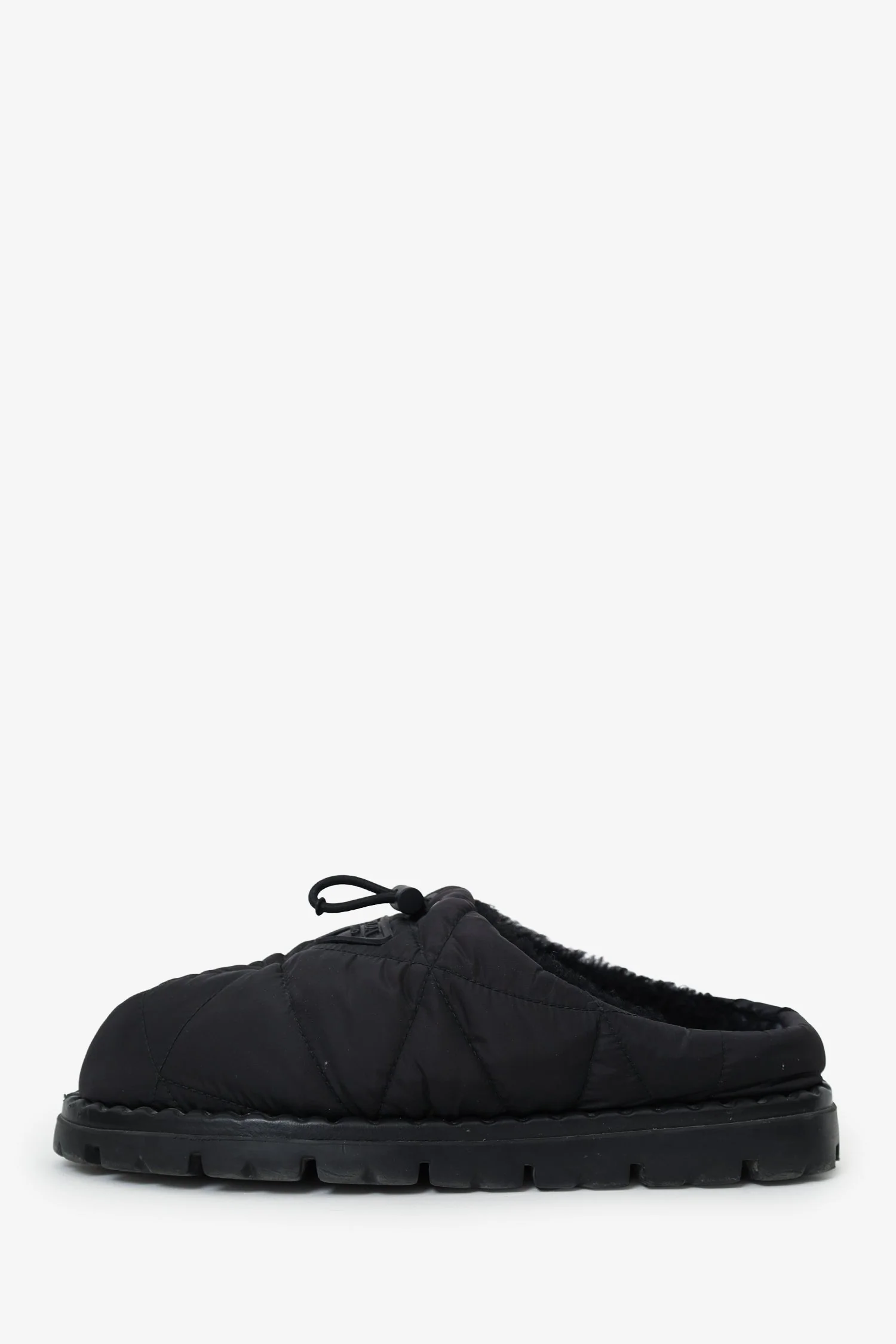 Prada Black Nylon Quilted Slipper Mule Size 38 - Image 5