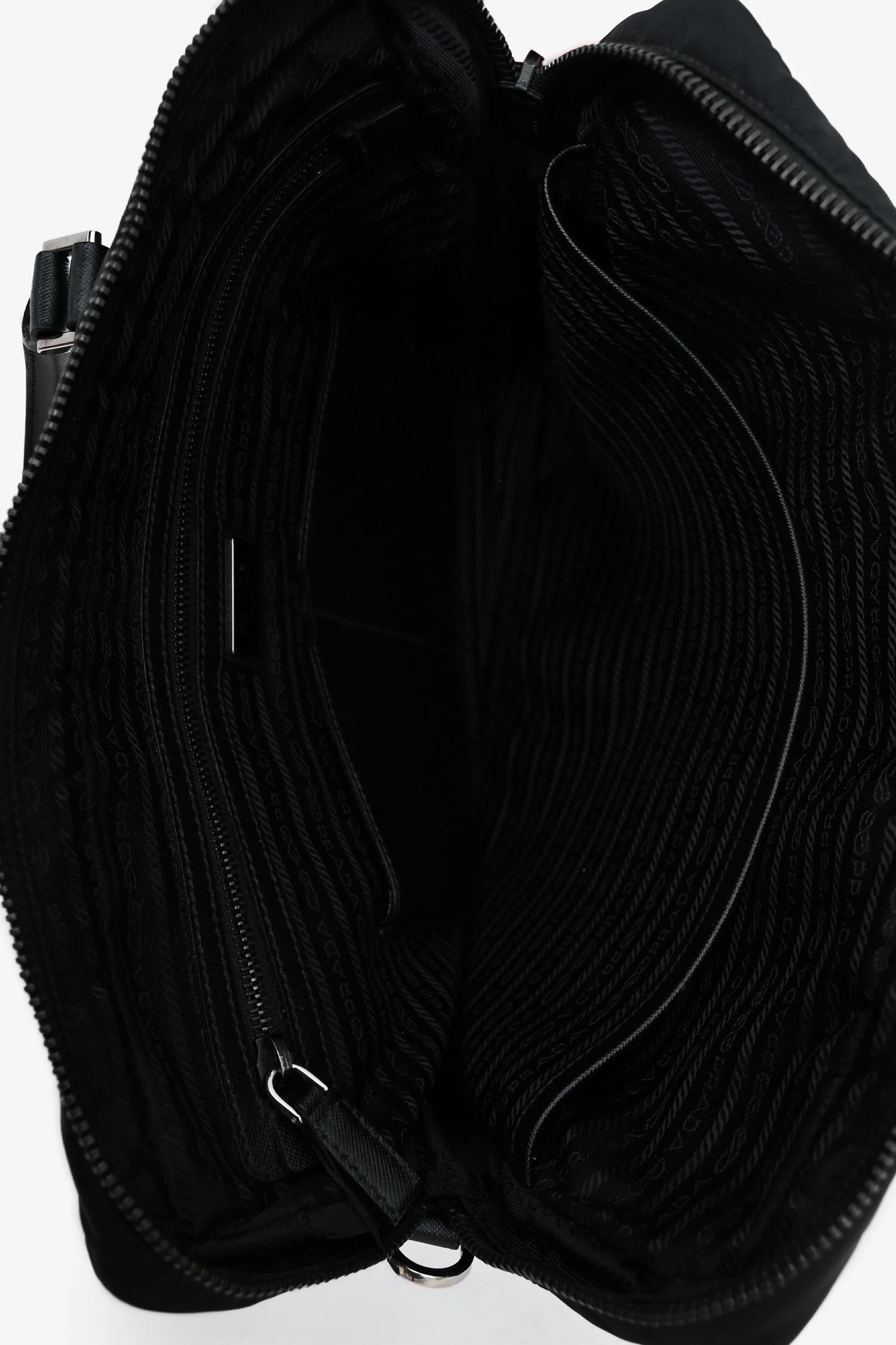 Prada Black Nylon Saffiano Leather Trim Briefcase - Image 6
