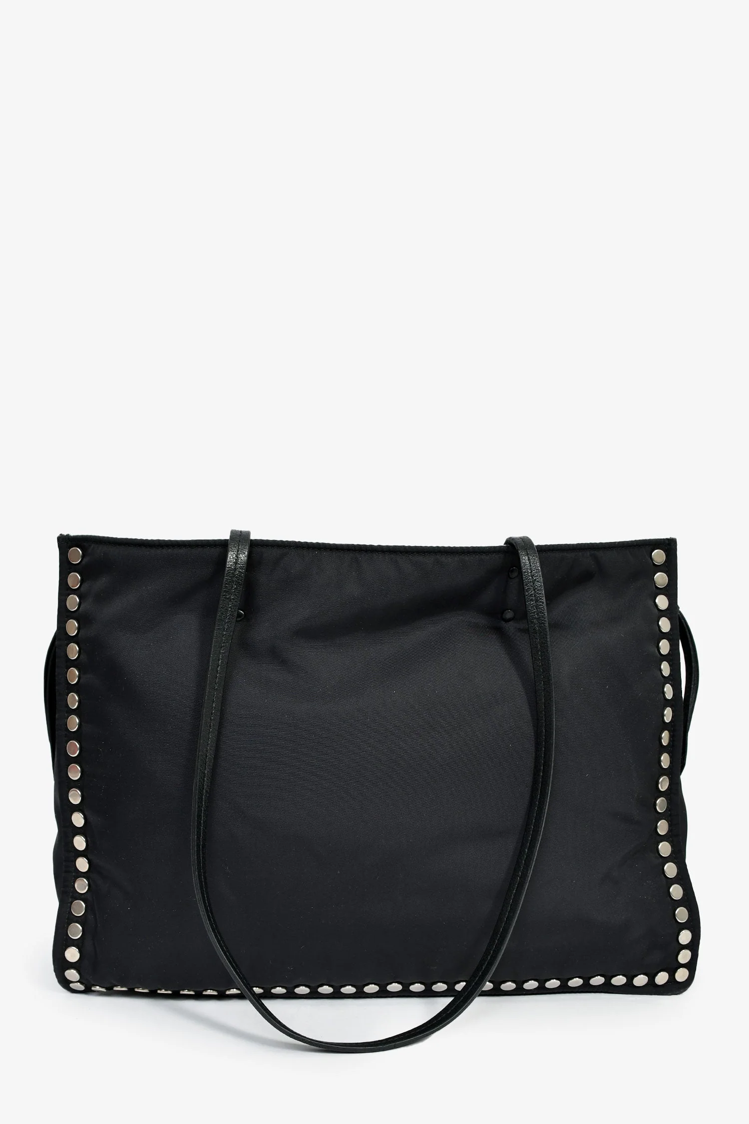 Prada Black Nylon Studded Tote Bag - Image 2