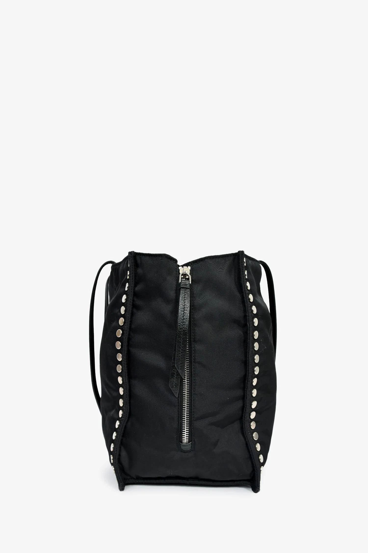 Prada Black Nylon Studded Tote Bag - Image 3