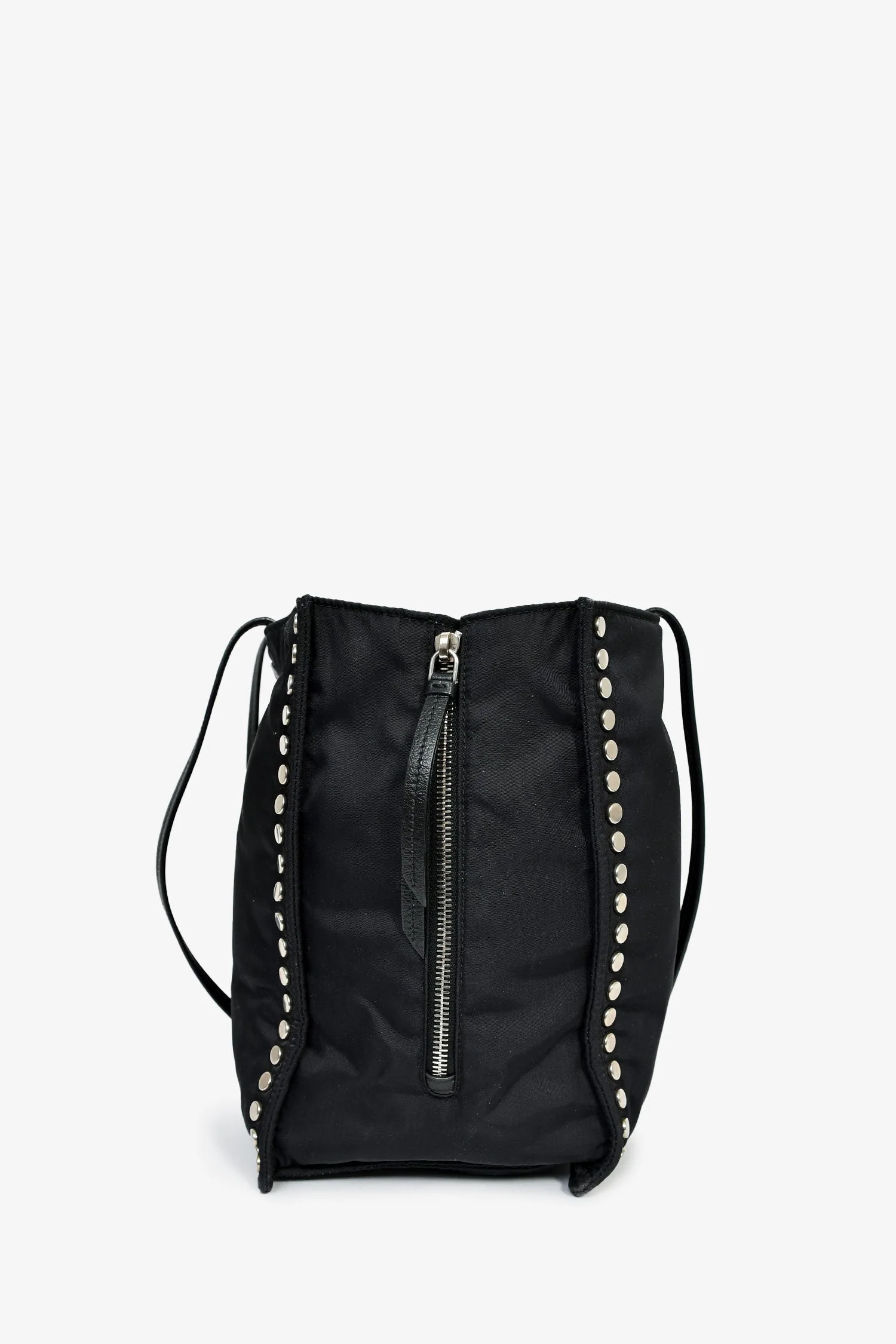 Prada Black Nylon Studded Tote Bag - Image 4