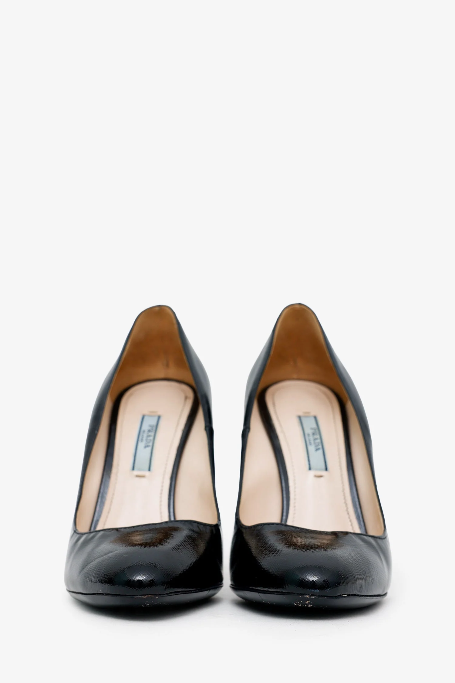 Prada Black Patent Leather Pointed Toe Pumps Size 37.5 - Image 3