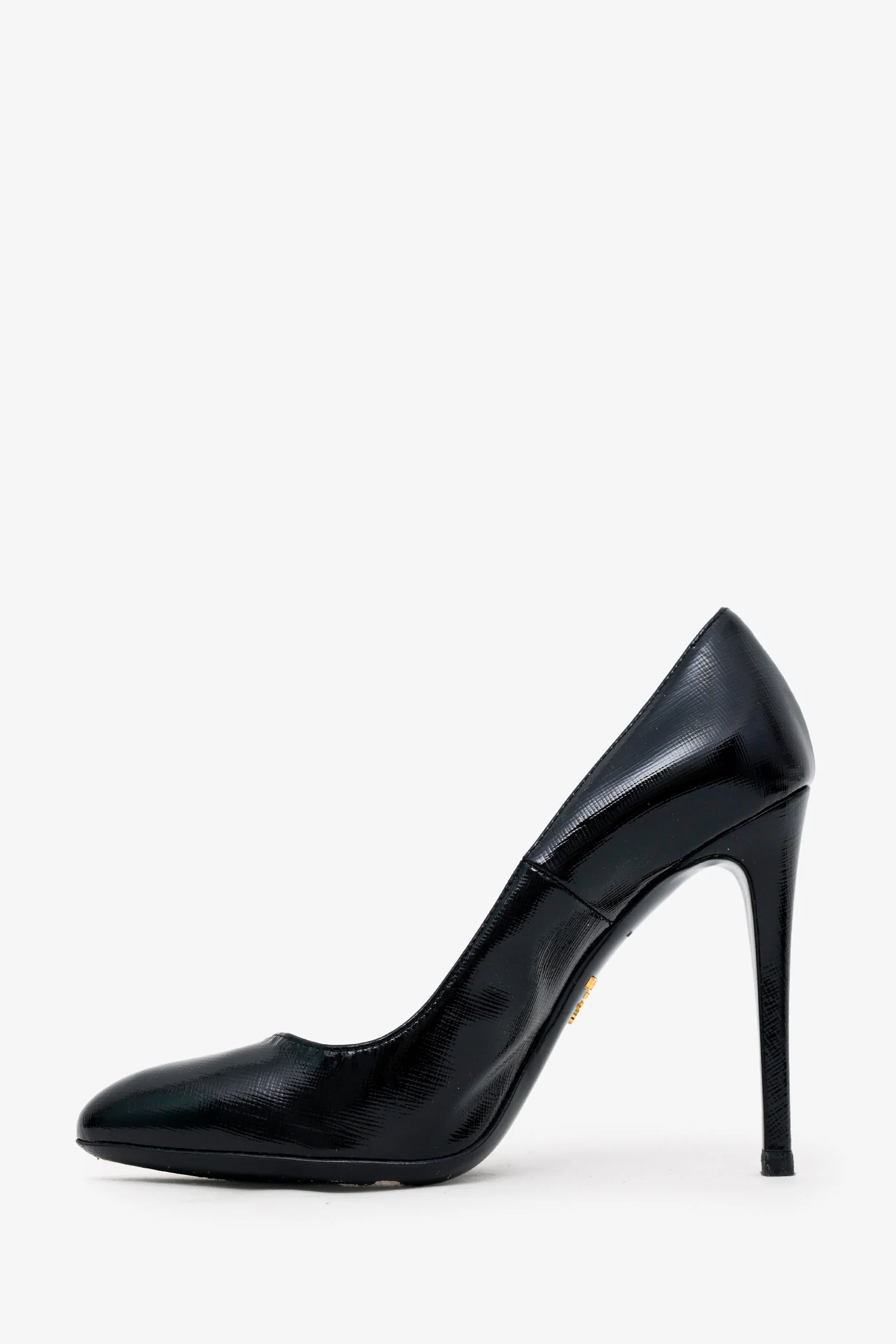 Prada Black Patent Leather Pointed Toe Pumps Size 37.5 - Image 4