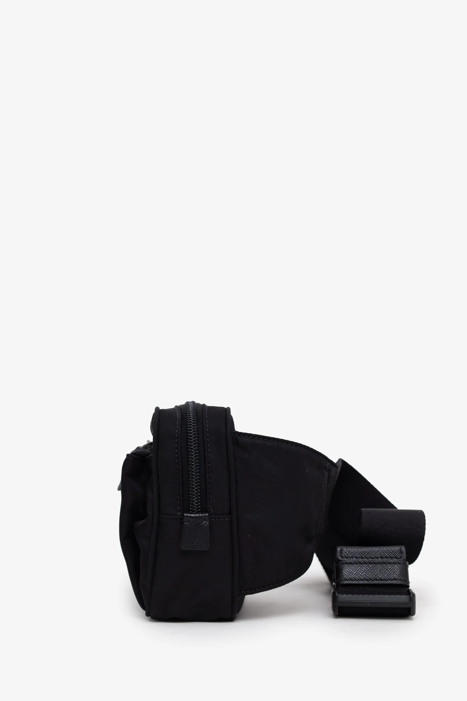 Prada Black Re-Nylon Saffiano Leather Belt Bag - Image 3