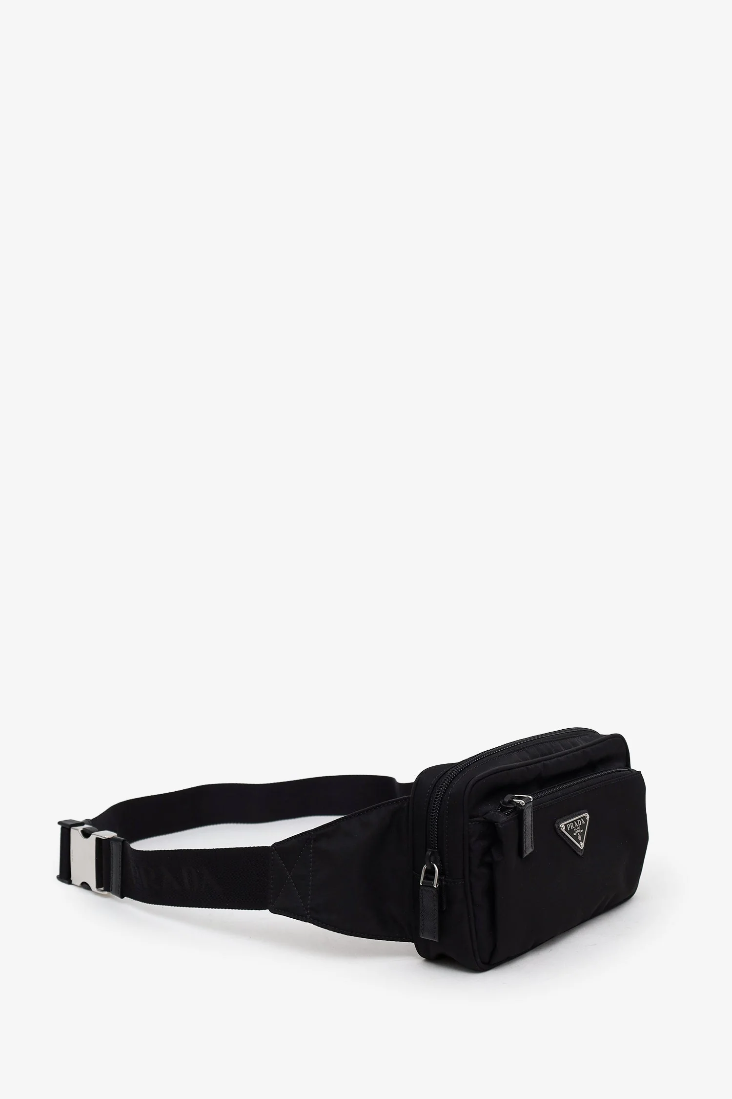Prada Black Re-Nylon Saffiano Leather Belt Bag - Image 5