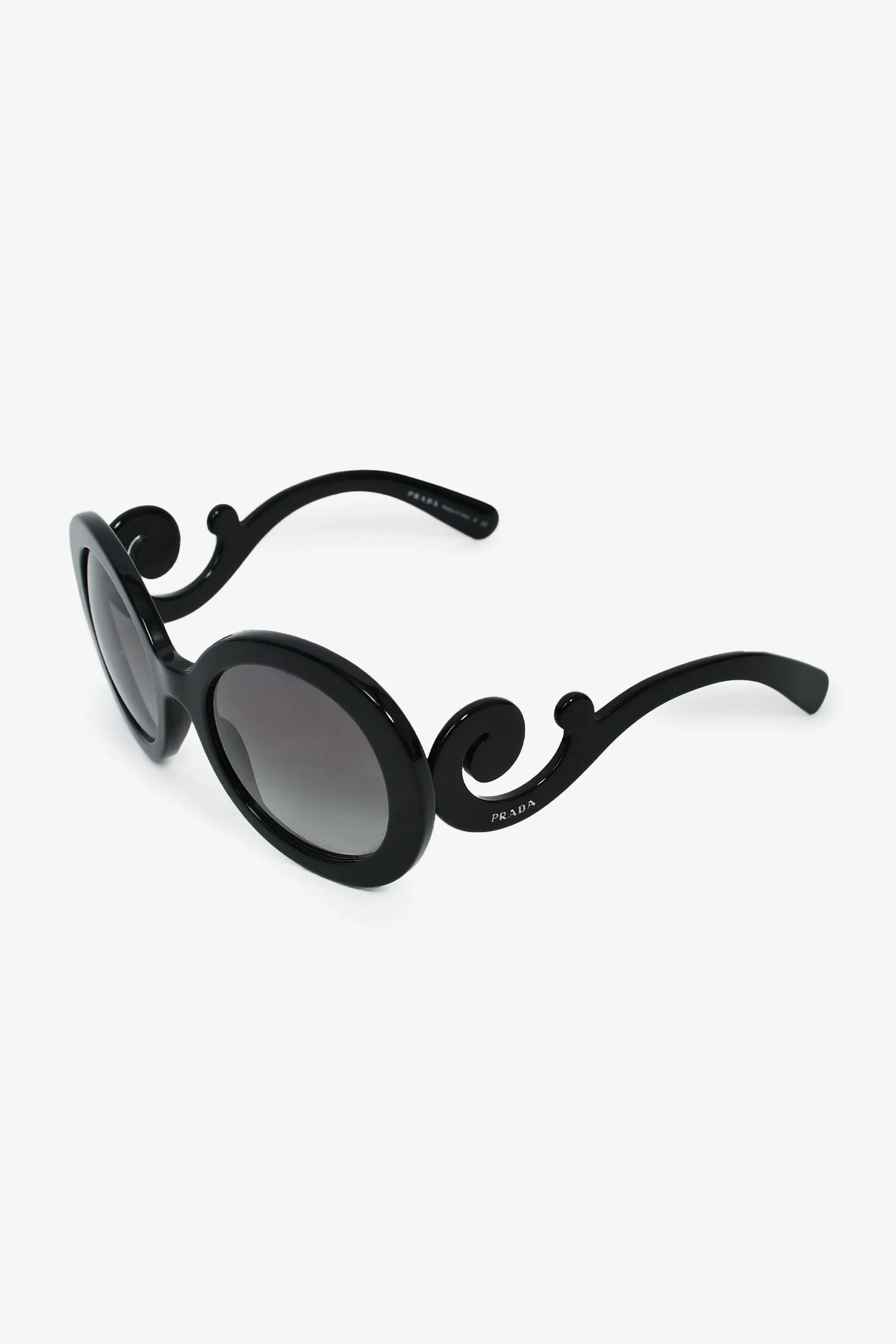 Prada Black Round Classic Spiral Sunglasses - Image 2