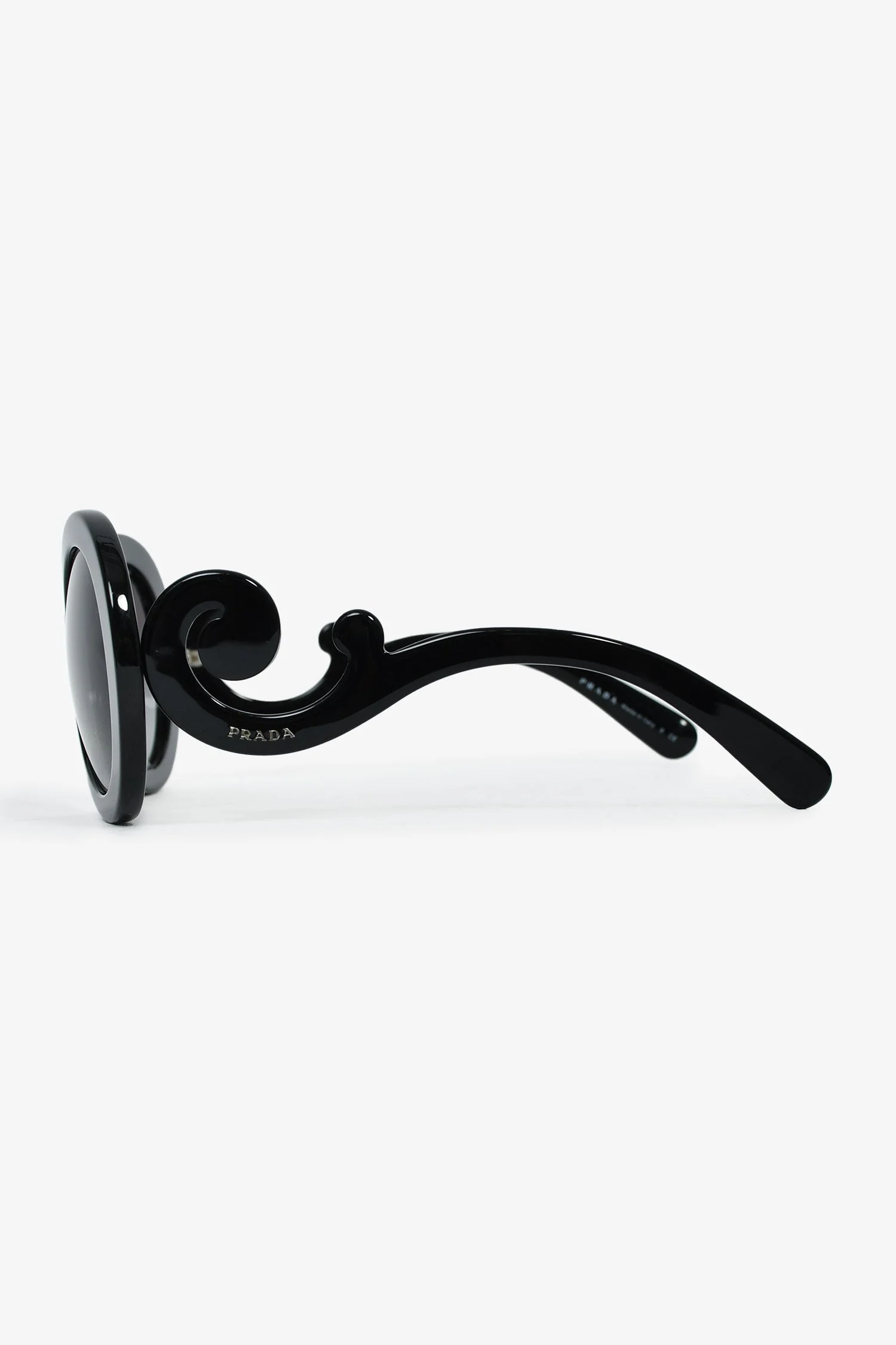 Prada Black Round Classic Spiral Sunglasses - Image 3