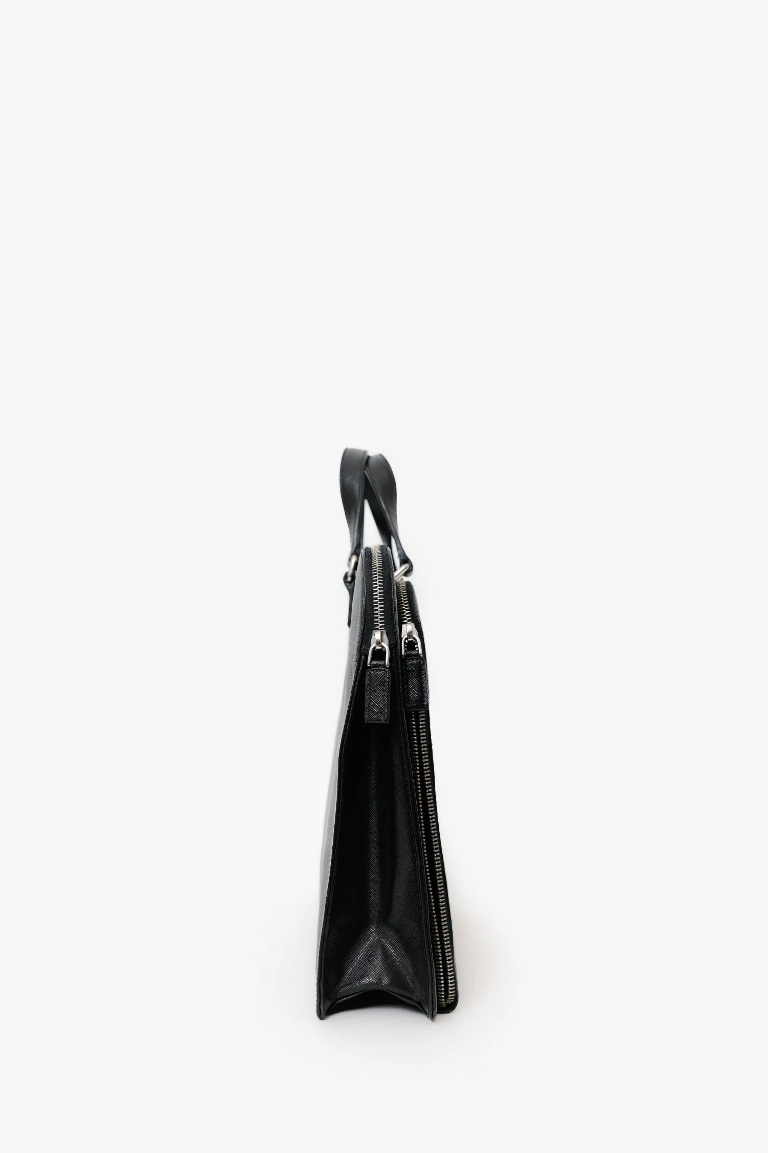 Prada Black Saffiano Leather Attache Briefcase Bag - Image 4
