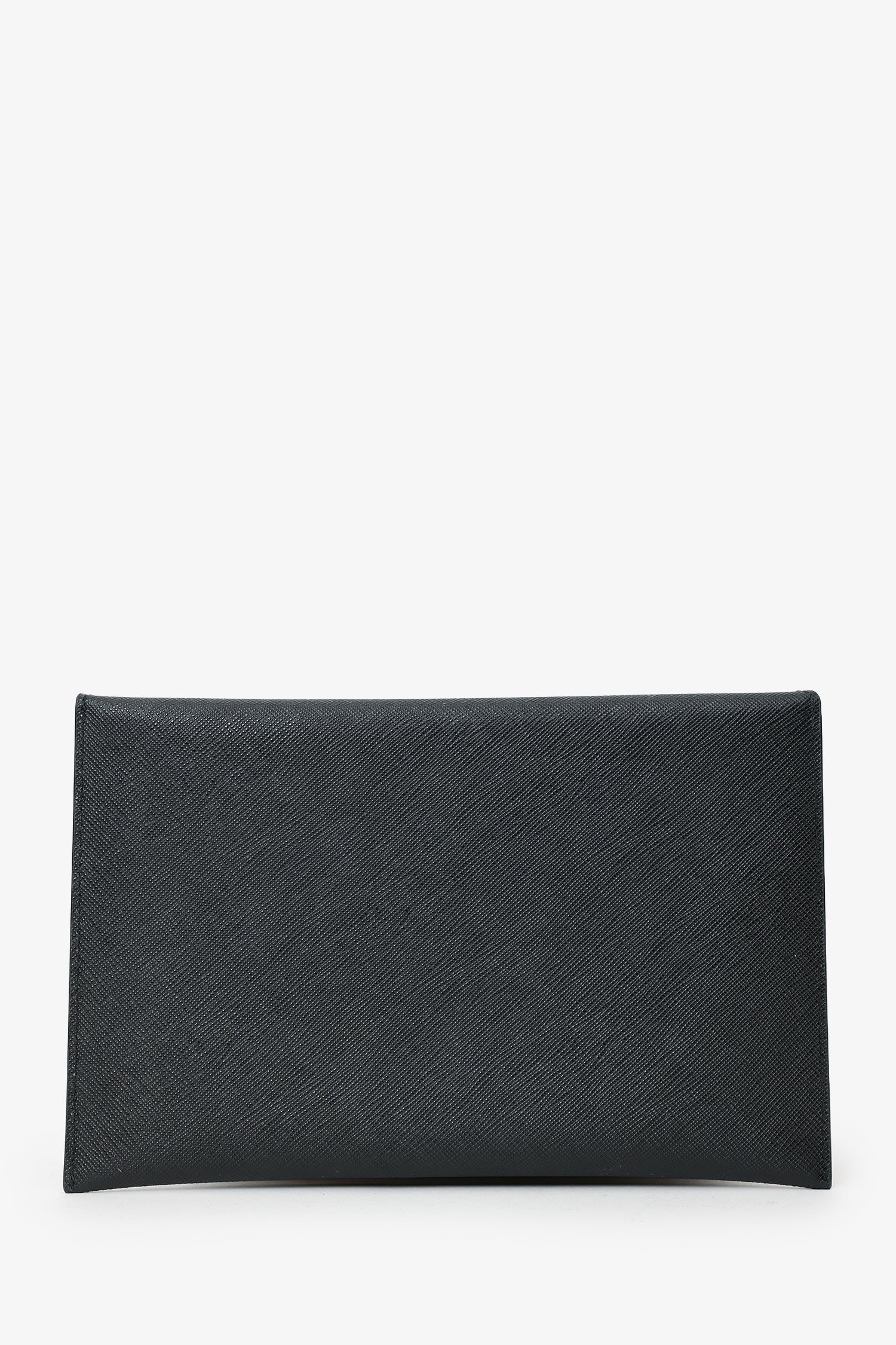 Prada Black Saffiano Leather Envelope Clutch - Image 2