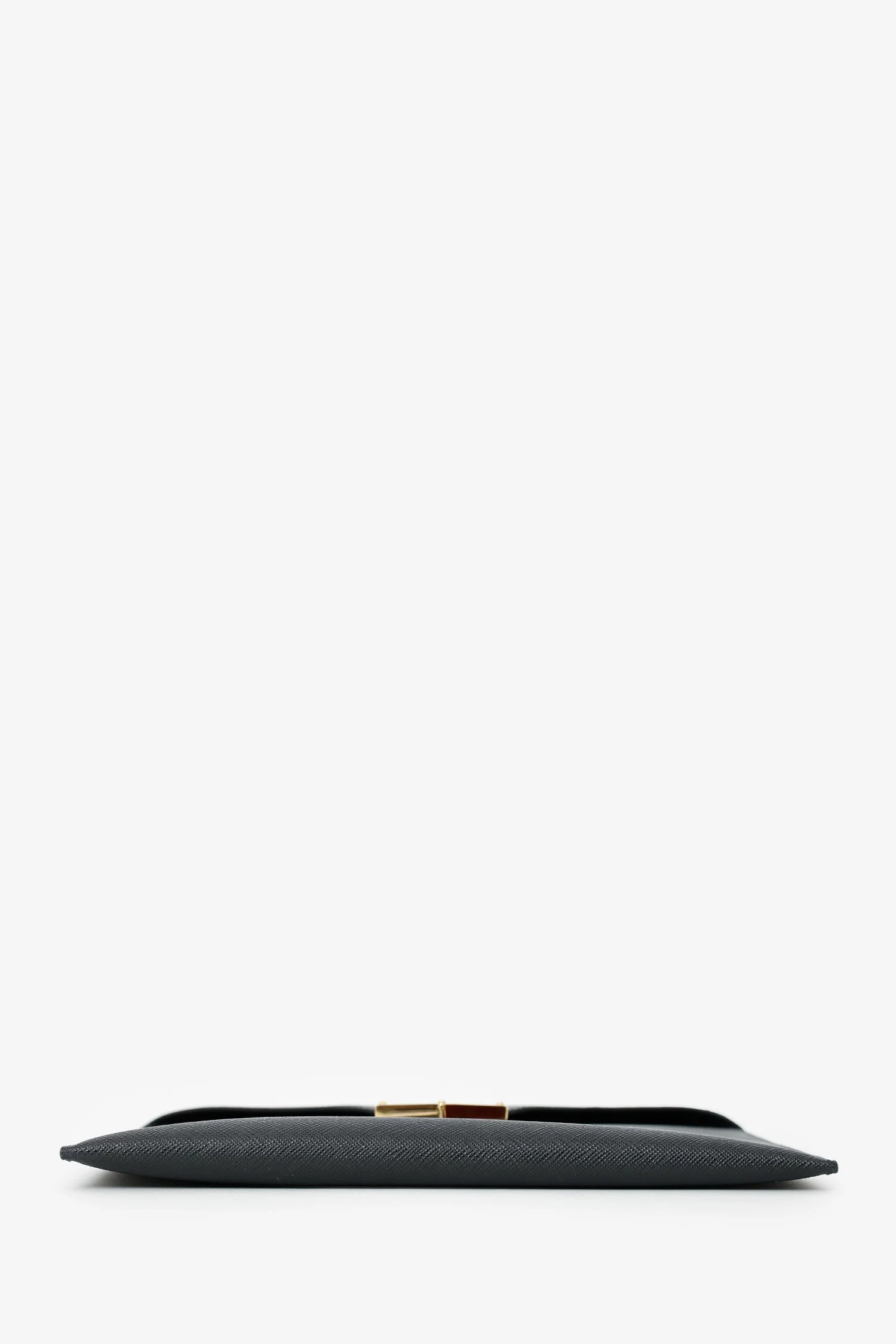 Prada Black Saffiano Leather Envelope Clutch - Image 5