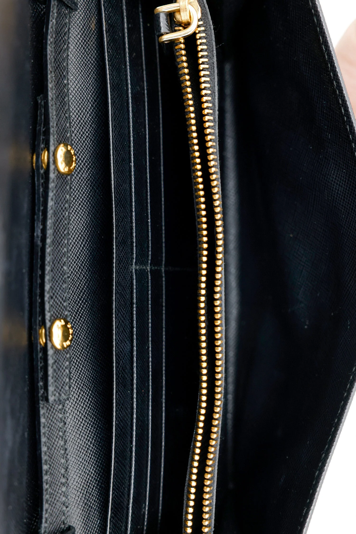Prada Black Saffiano Leather Wallet on Chain - Image 7