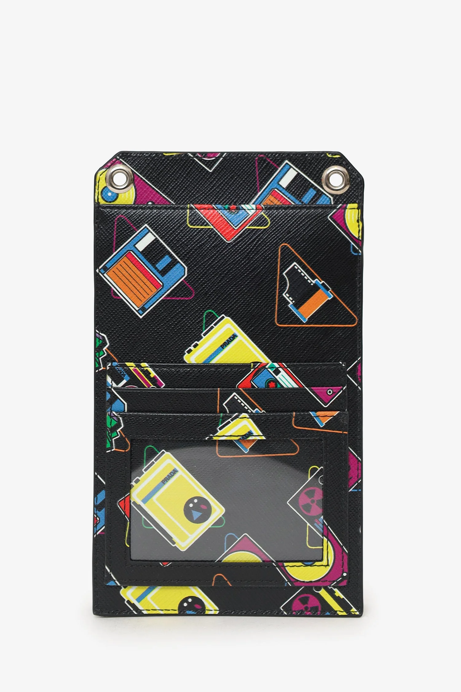 Prada Black Saffiano Robot Print Phone Case Bag - Image 2