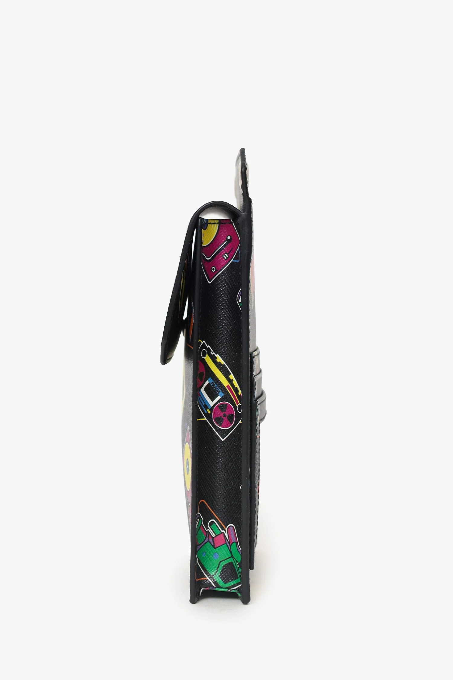 Prada Black Saffiano Robot Print Phone Case Bag - Image 4