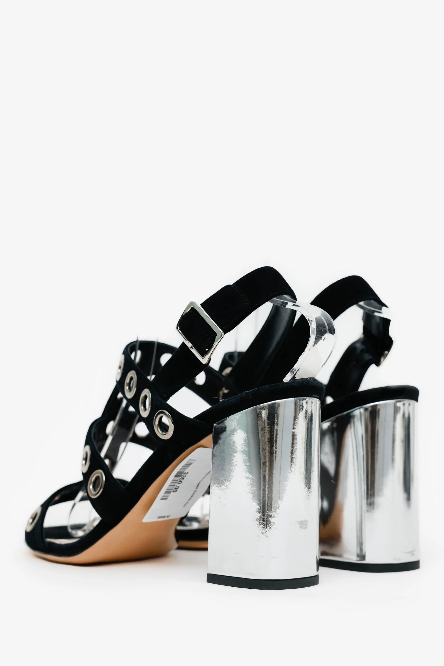Prada Black Suede Grommet Sandals Size 38.5 - Image 3