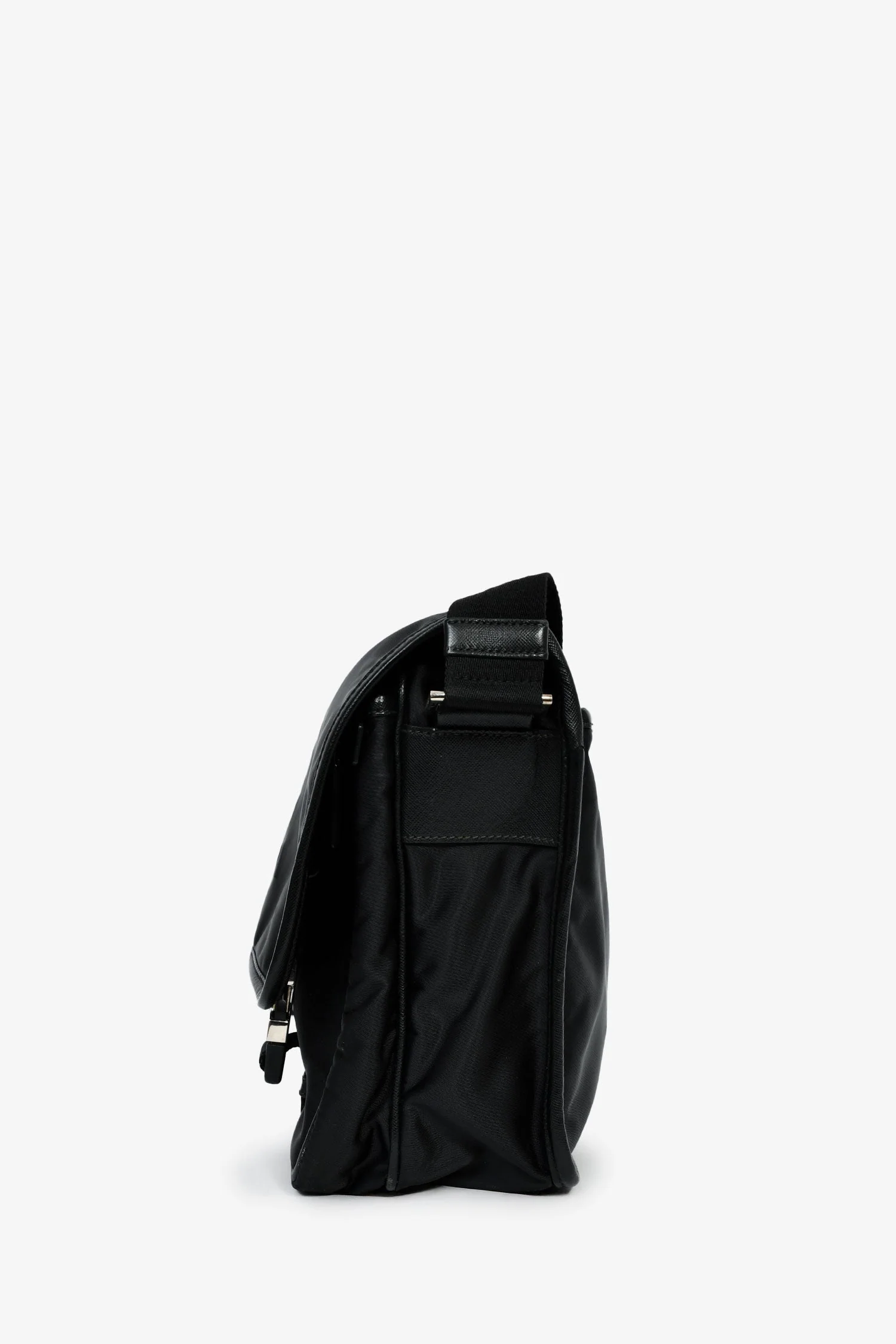 Prada Black Tessuto Flap Messenger Bag - Image 4