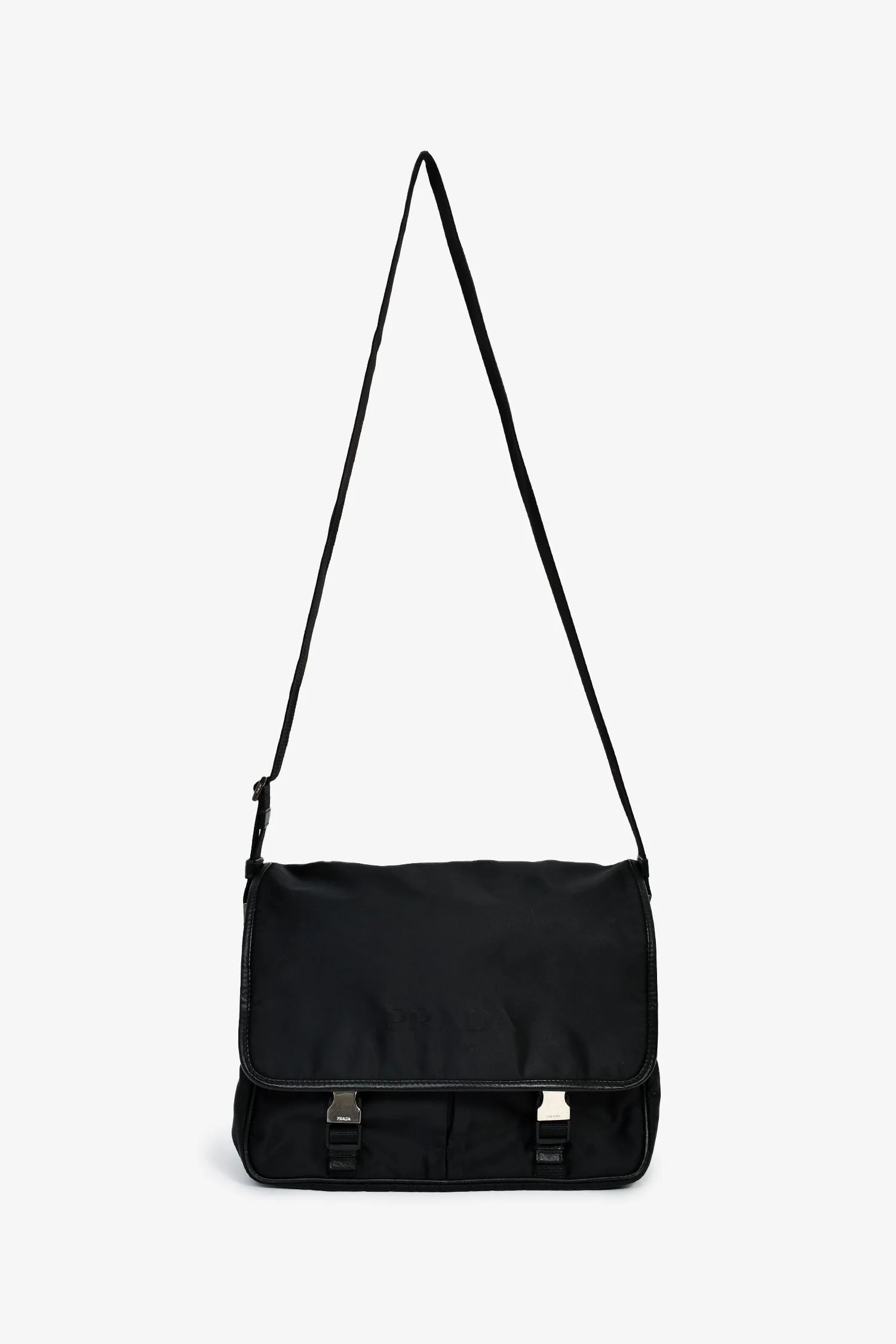 Prada Black Tessuto Flap Messenger Bag - Image 7