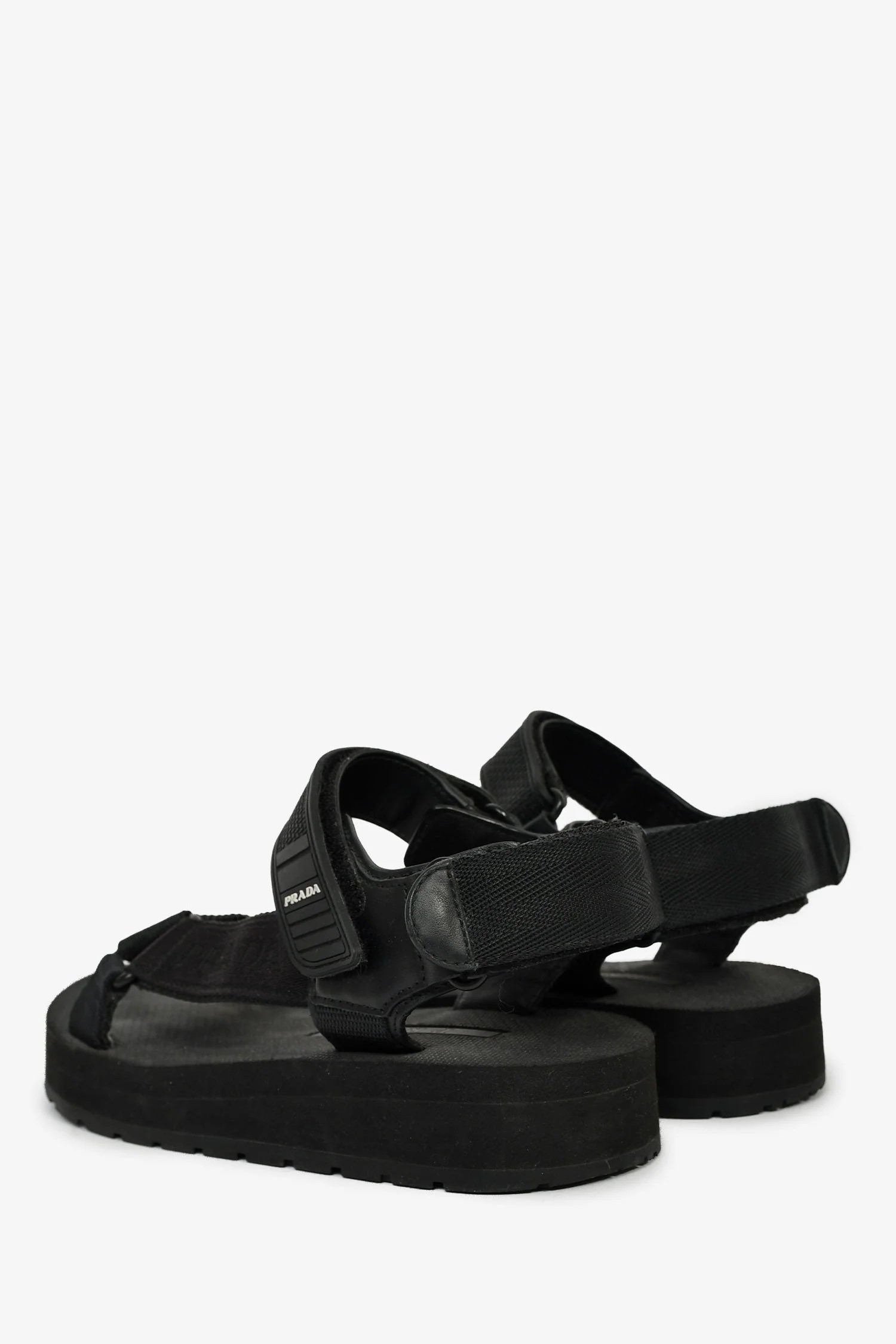 Prada Black Velcro Sandals Size 36.5 - Image 4