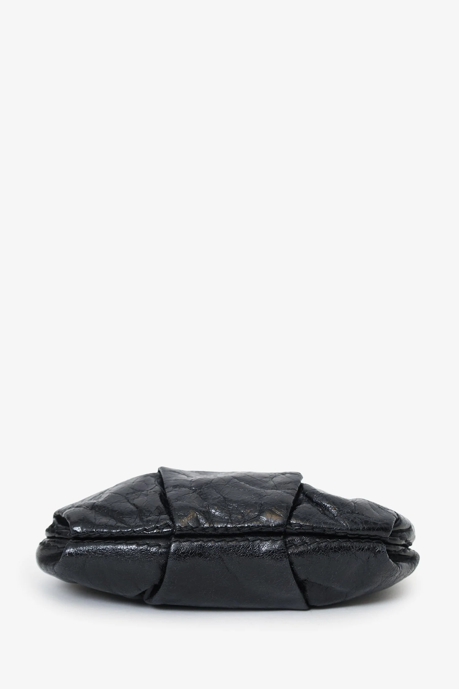 Prada Black Vitello Shine Leather Bow Wristlet Clutch Bag - Image 5