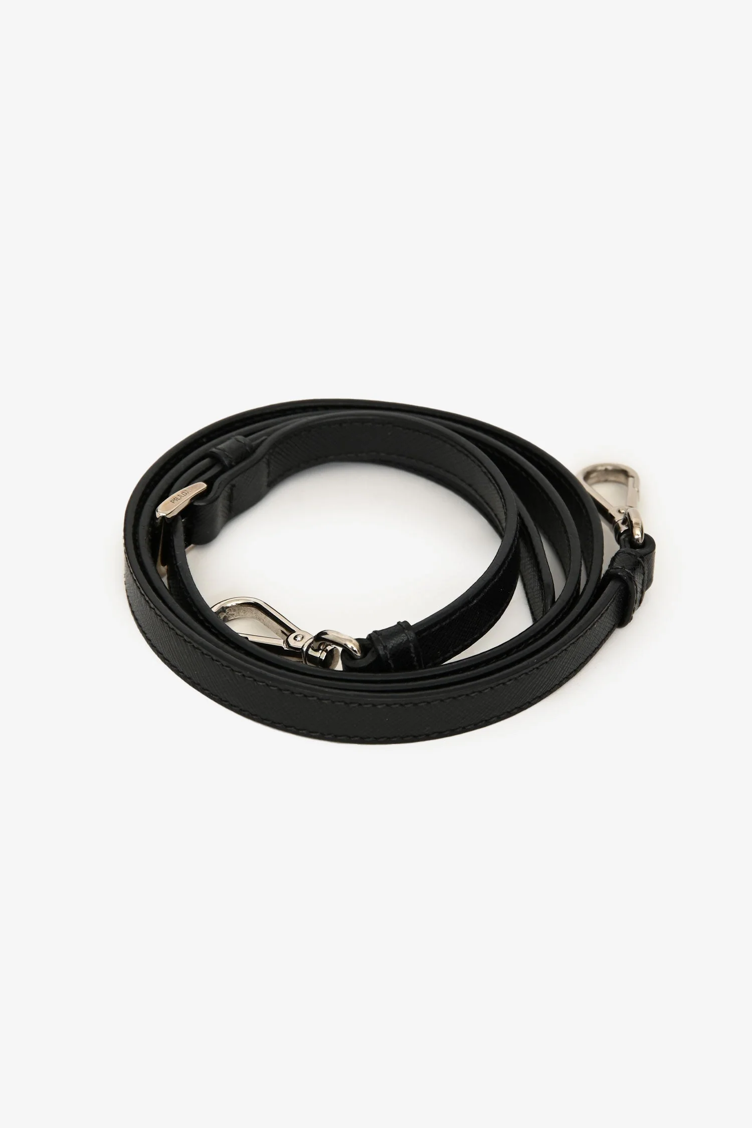 Prada Black/White Saffiano Small Double Zip Galleria Tote With Strap - Image 7