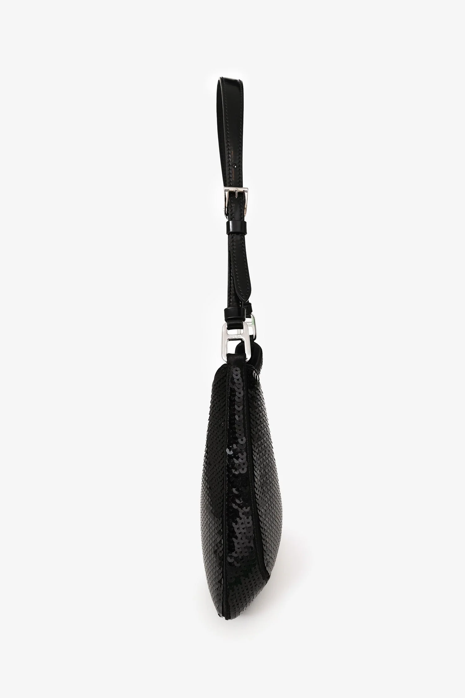 Prada Black/White Sequin 'Cleo' Small Shoulder Bag - Image 3