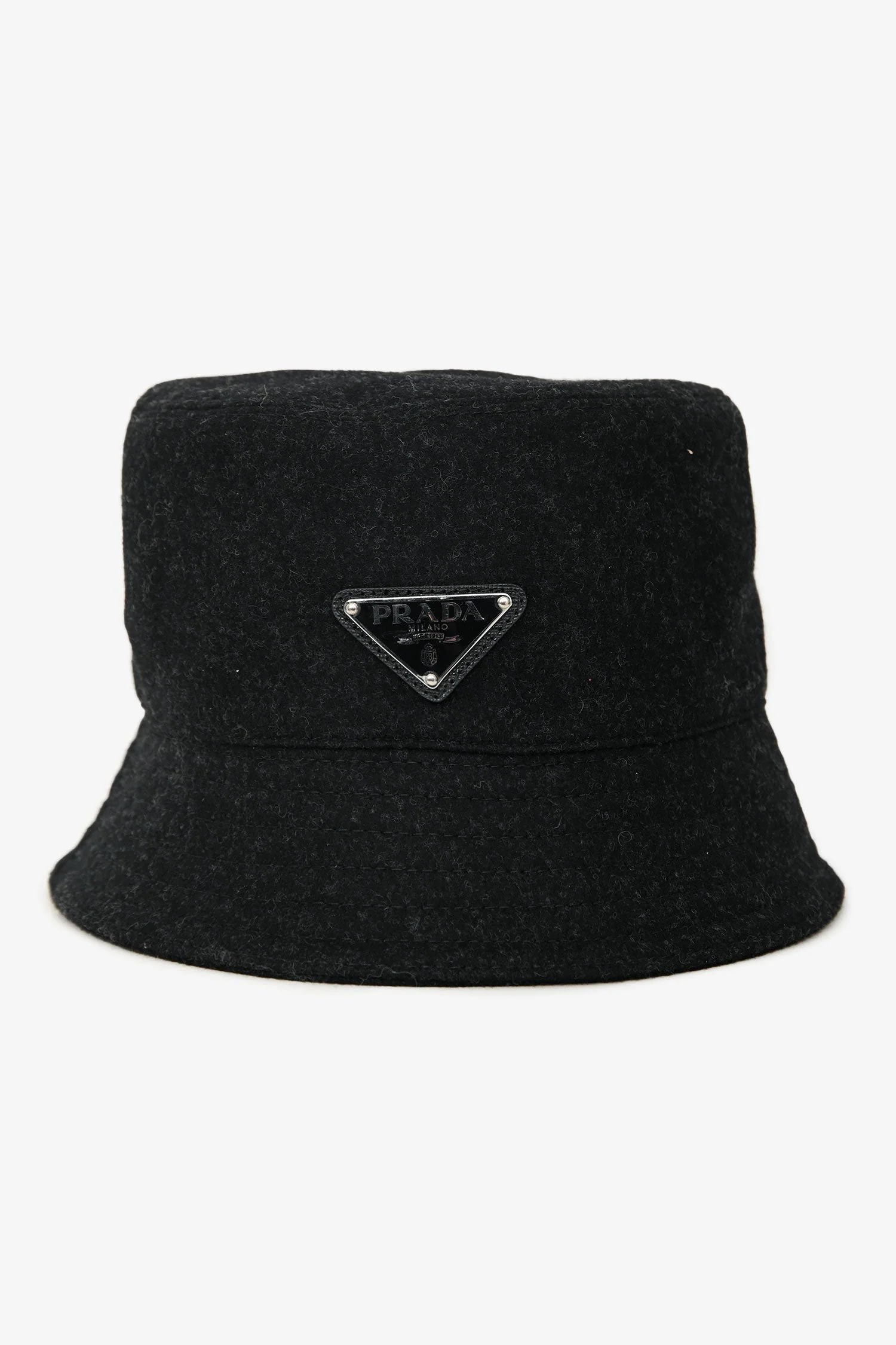 Prada Black Wool Bucket Hat Size M