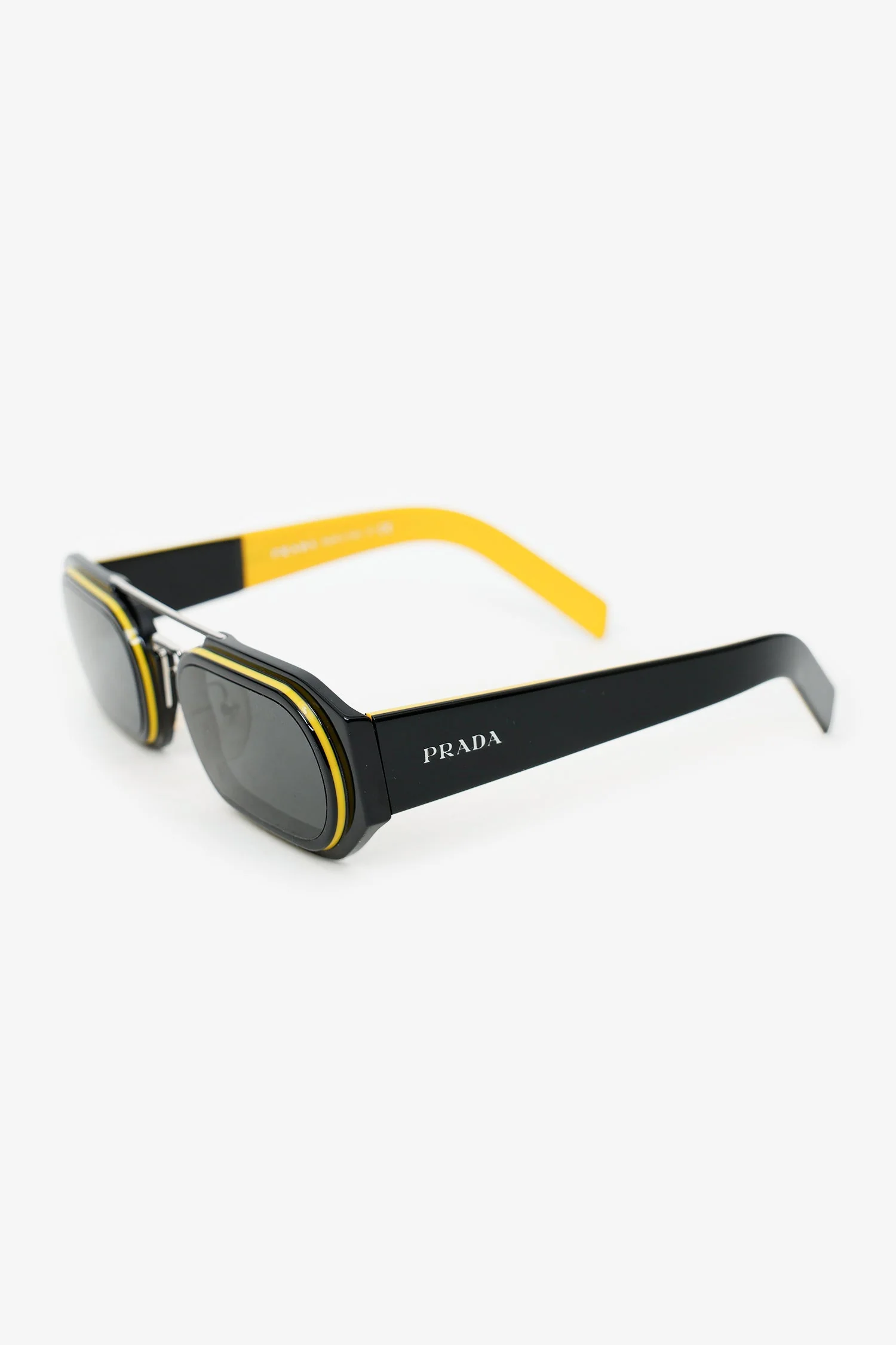 Prada Black/Yellow Frame  PR 01WS 53 Rectangle Sunglasses - Image 2