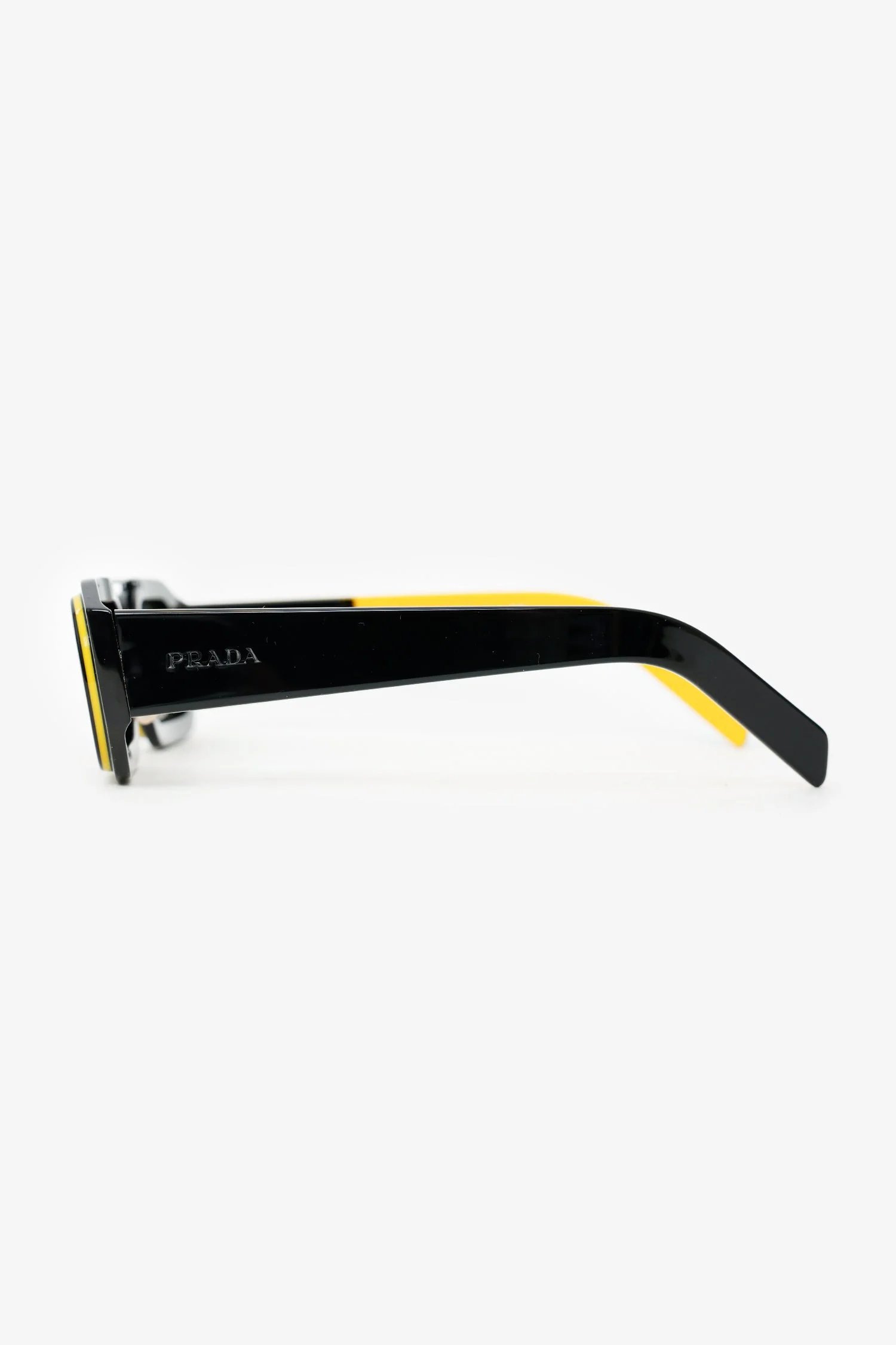 Prada Black/Yellow Frame  PR 01WS 53 Rectangle Sunglasses - Image 3