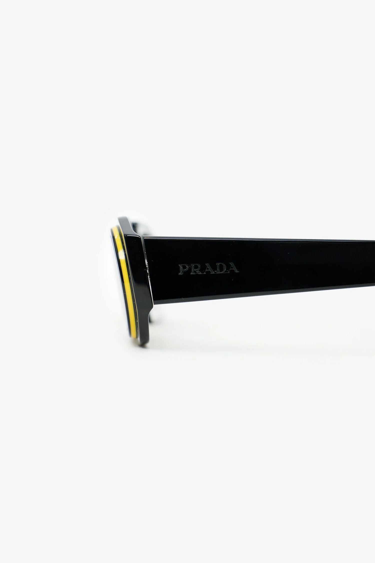 Prada Black/Yellow Frame  PR 01WS 53 Rectangle Sunglasses - Image 4