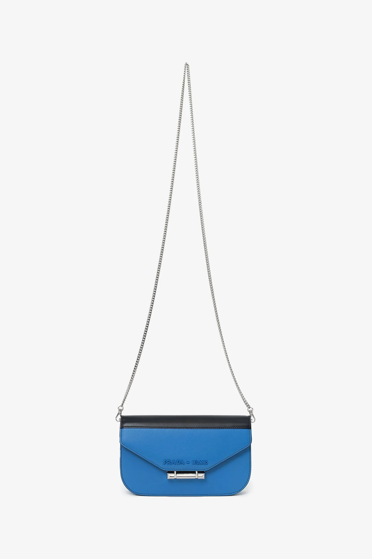 Prada Blue/Black Leather 'Sybille' Crossbody Bag - Image 8