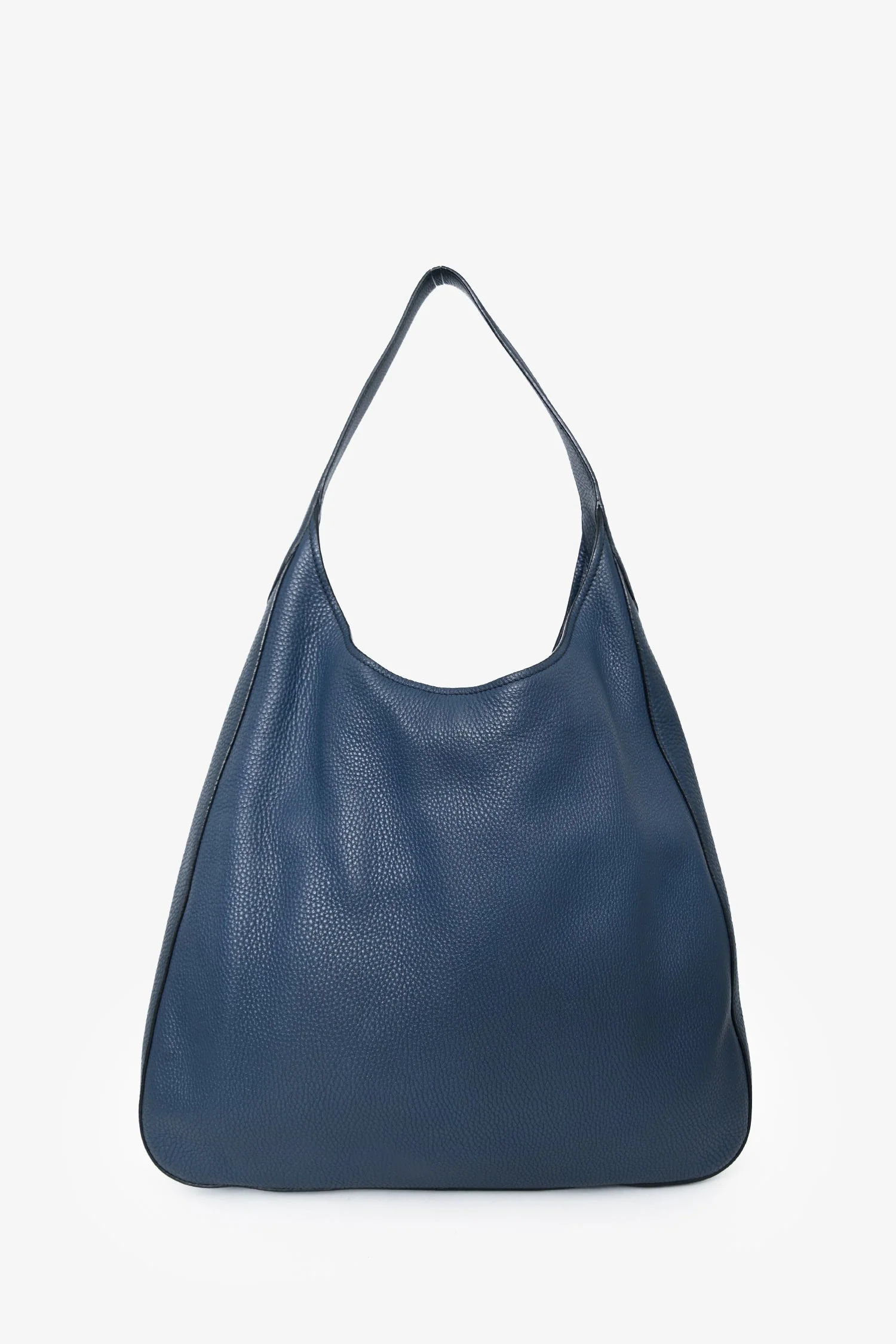 Prada Blue Leather Vitello Corsica Pocket Hobo Bag - Image 3