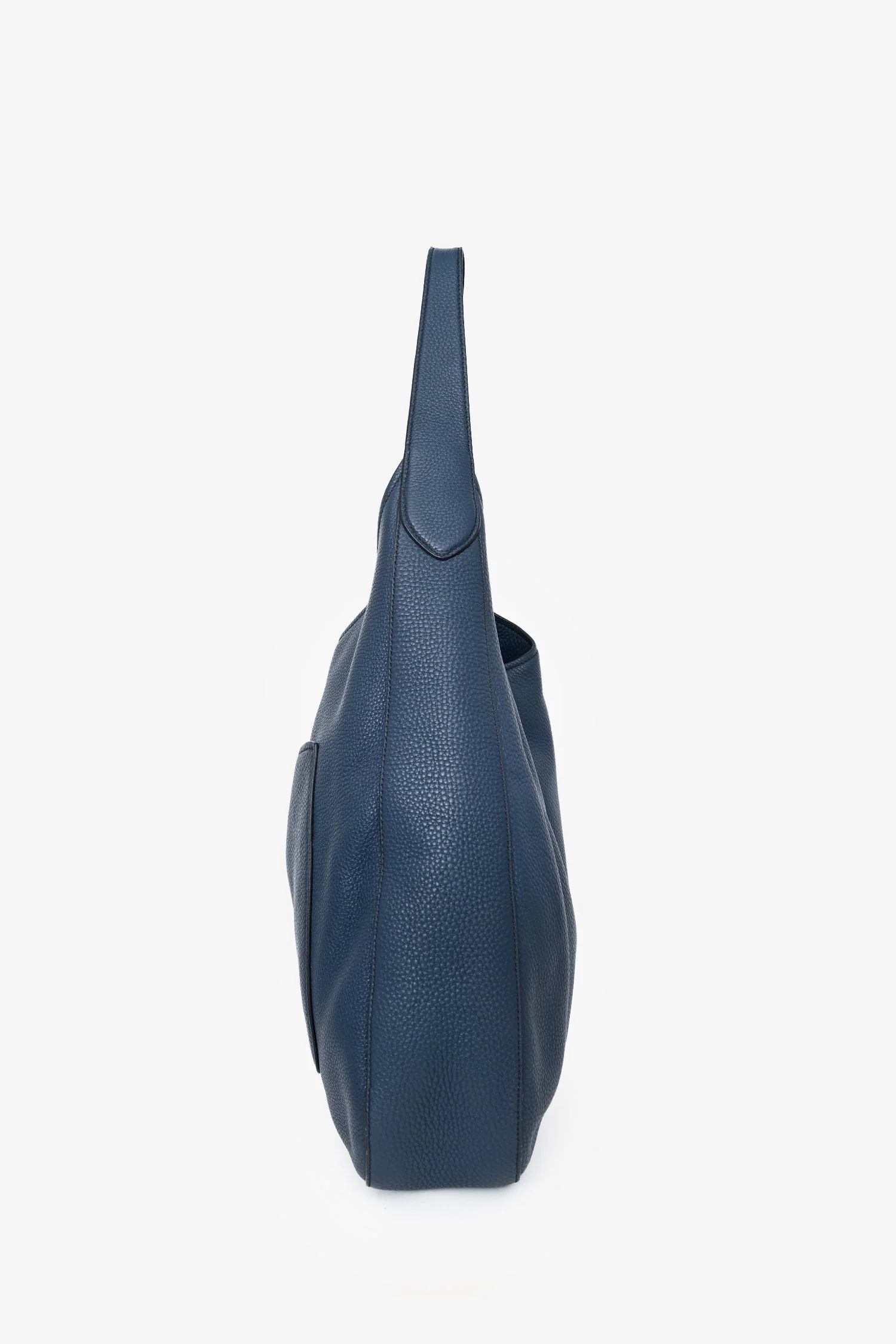 Prada Blue Leather Vitello Corsica Pocket Hobo Bag - Image 4