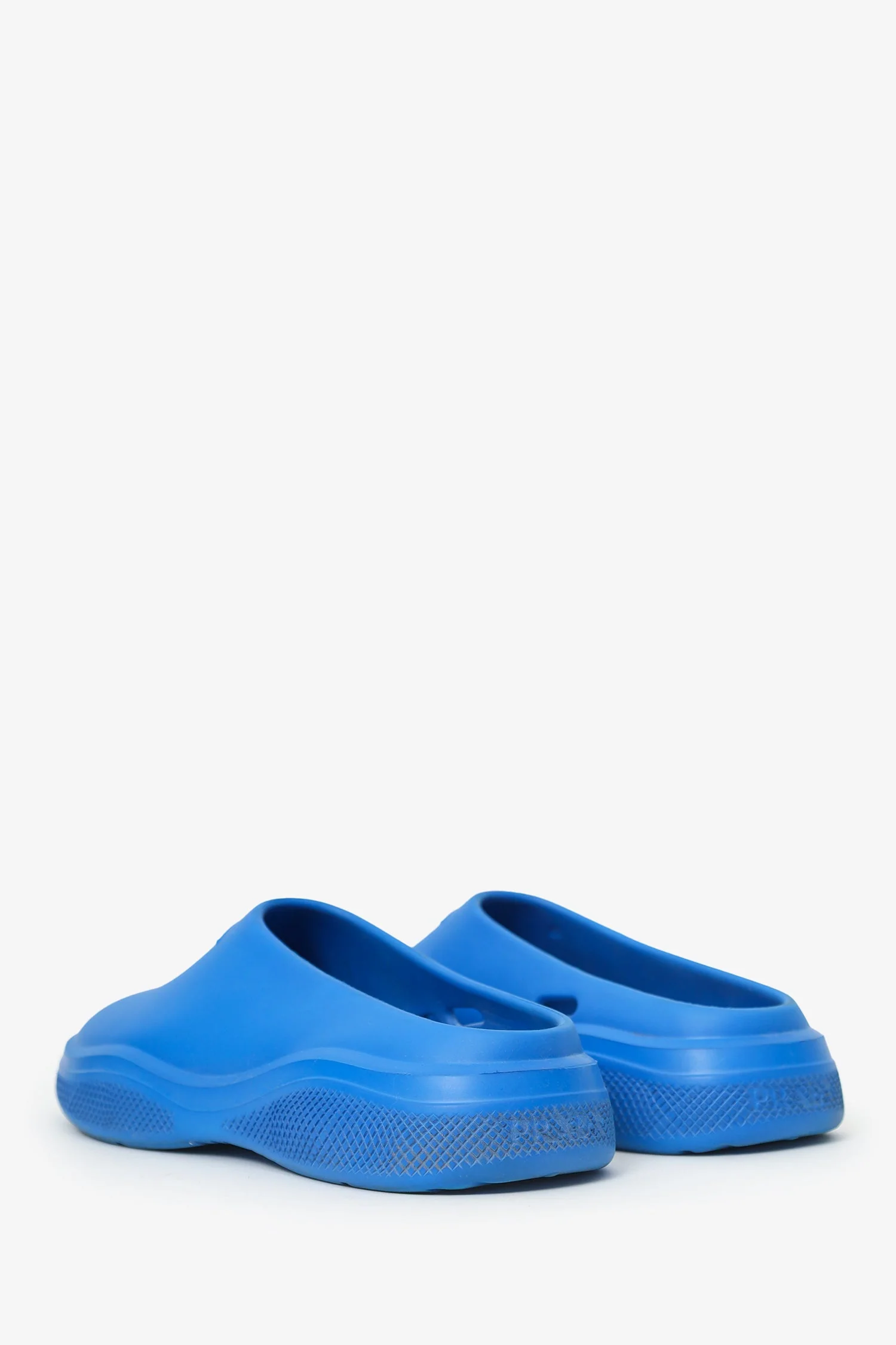 Prada Blue Rubber Mellow Logo-embellished Slides Size 41 Mens - Image 4