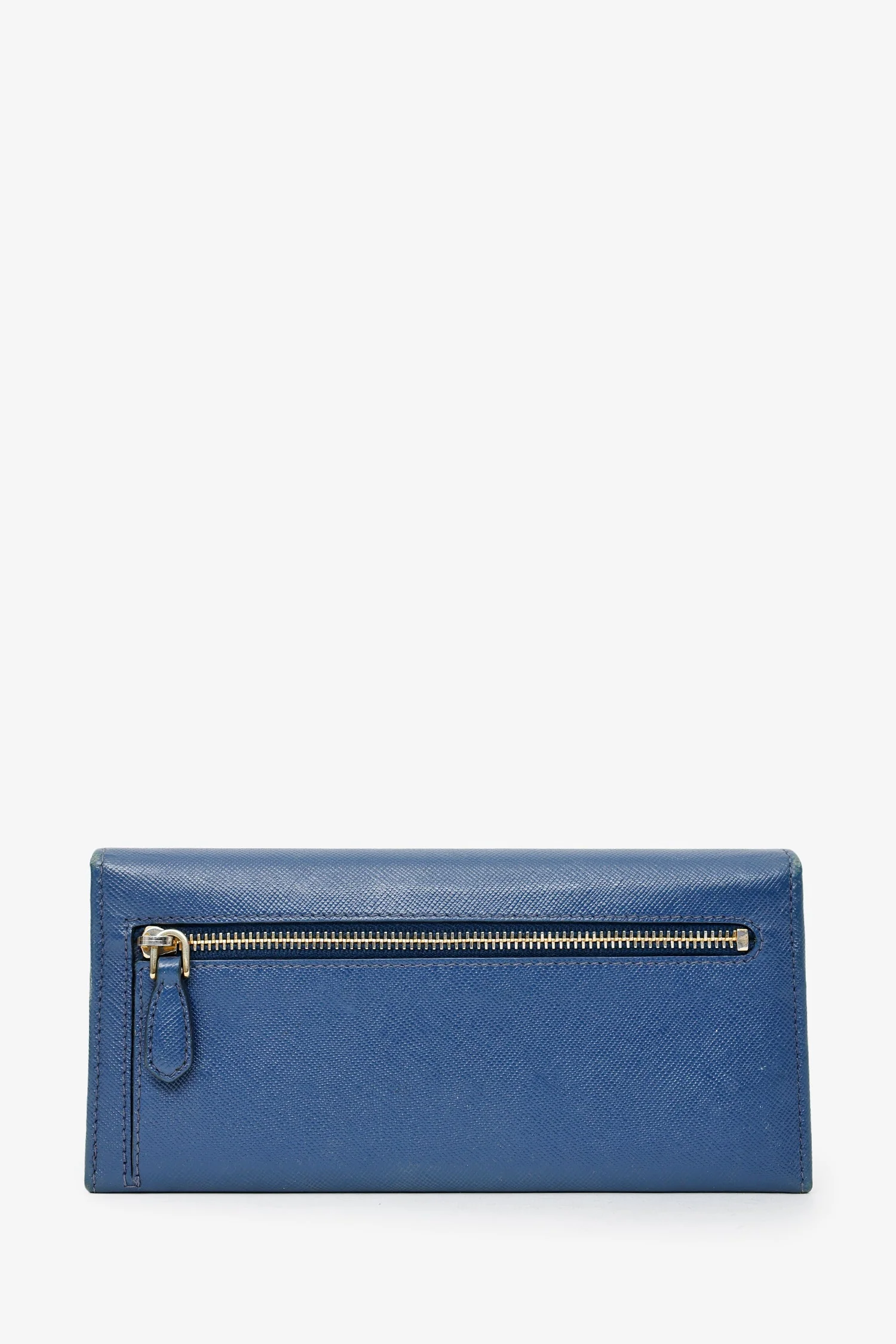 Prada Blue Saffiano Leather Long Wallet - Image 2