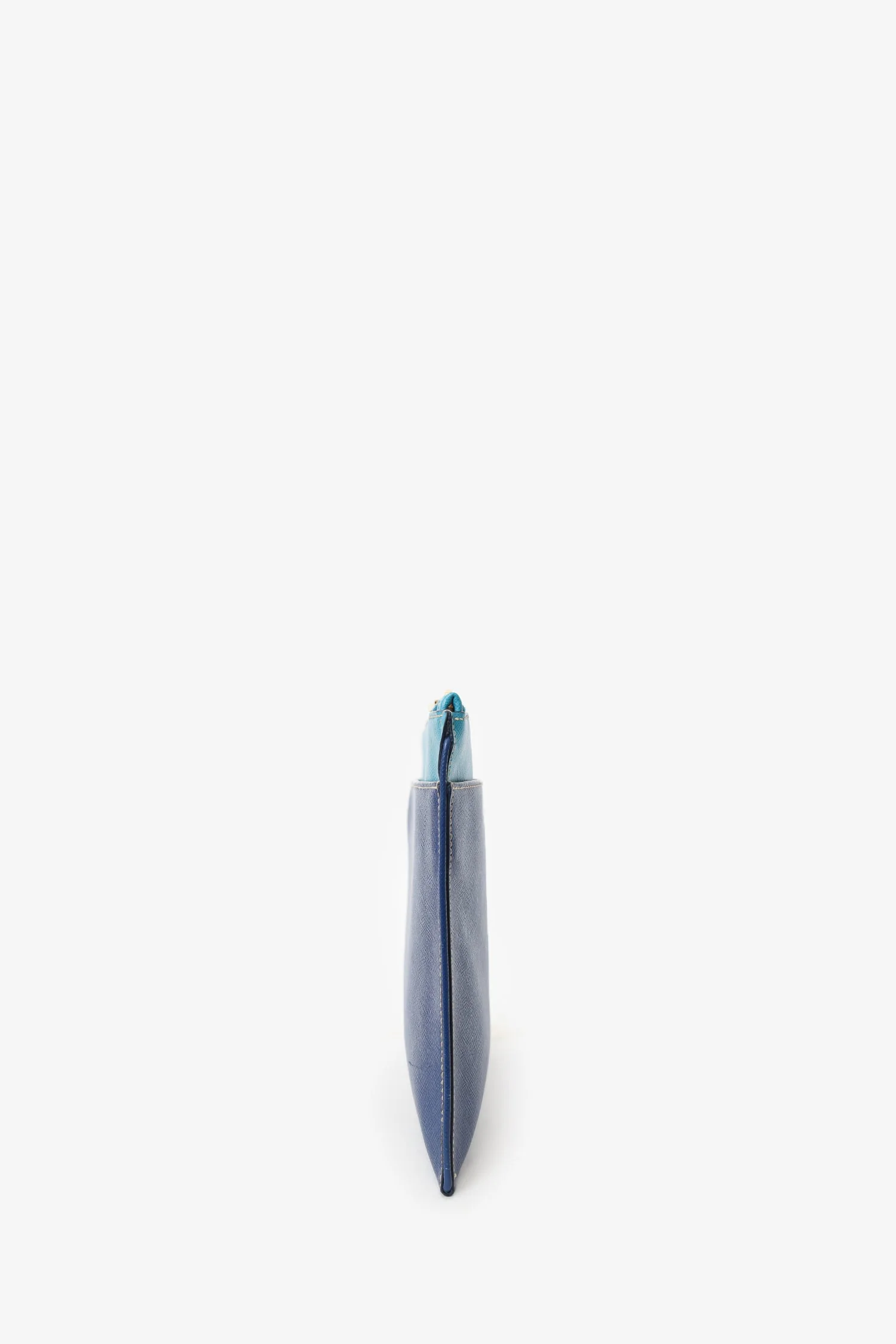 Prada Blue Saffiano Leather Pochette Bag - Image 3