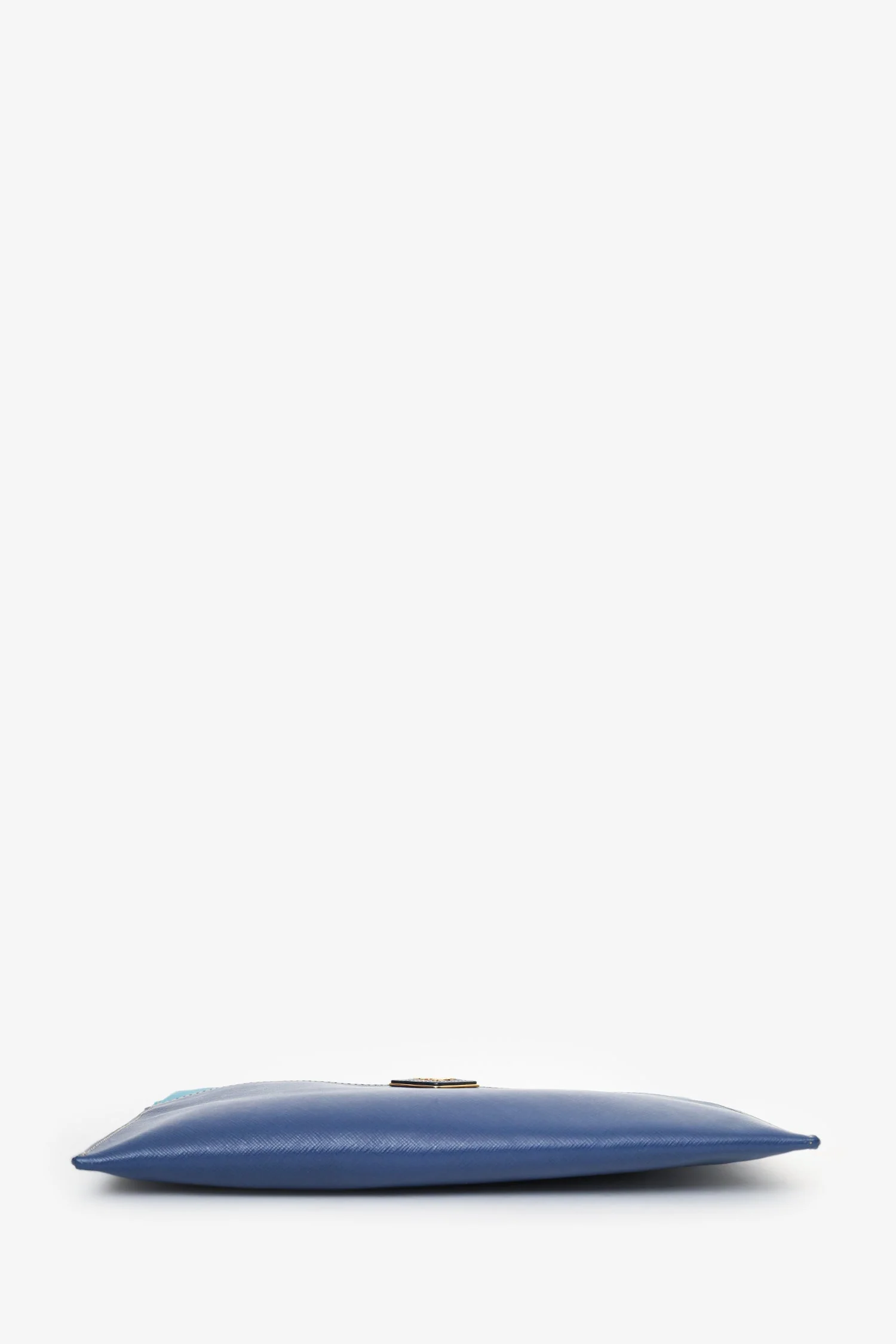 Prada Blue Saffiano Leather Pochette Bag - Image 5