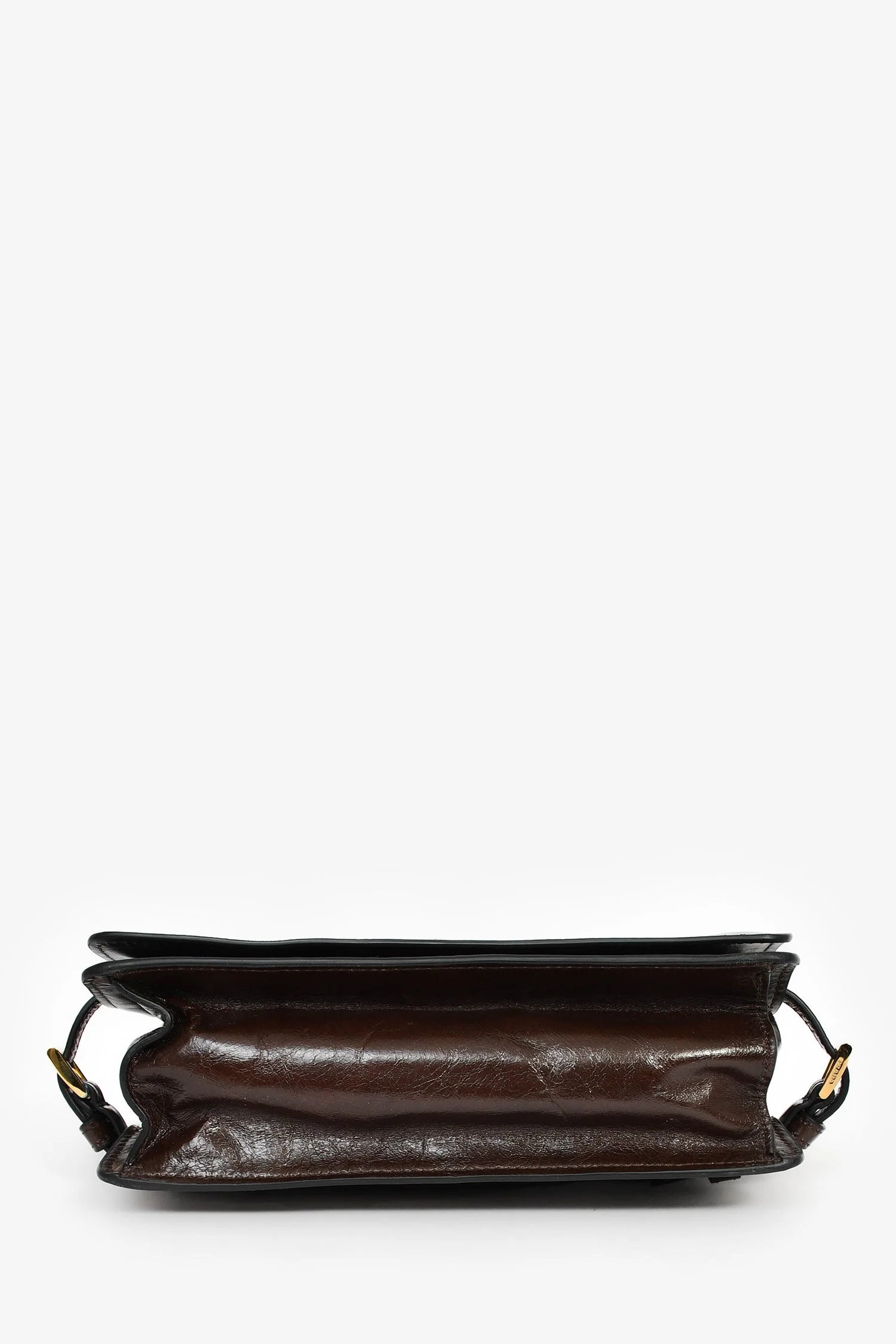 Prada Brown Leather Buckle Detail Shoulder Bag - Image 5