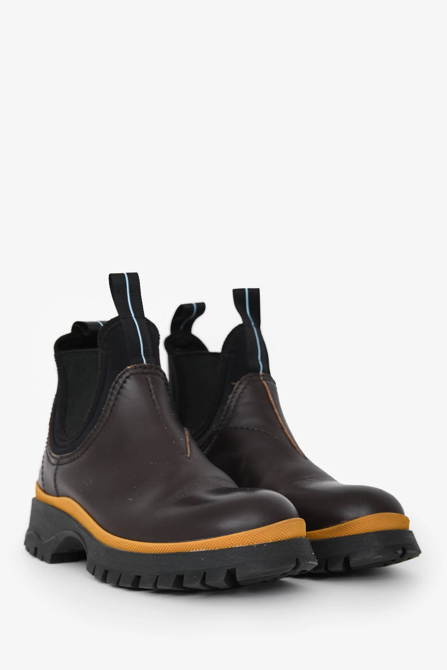 Prada Brown Leather Chelsea Boots Size 35.5 - Image 2